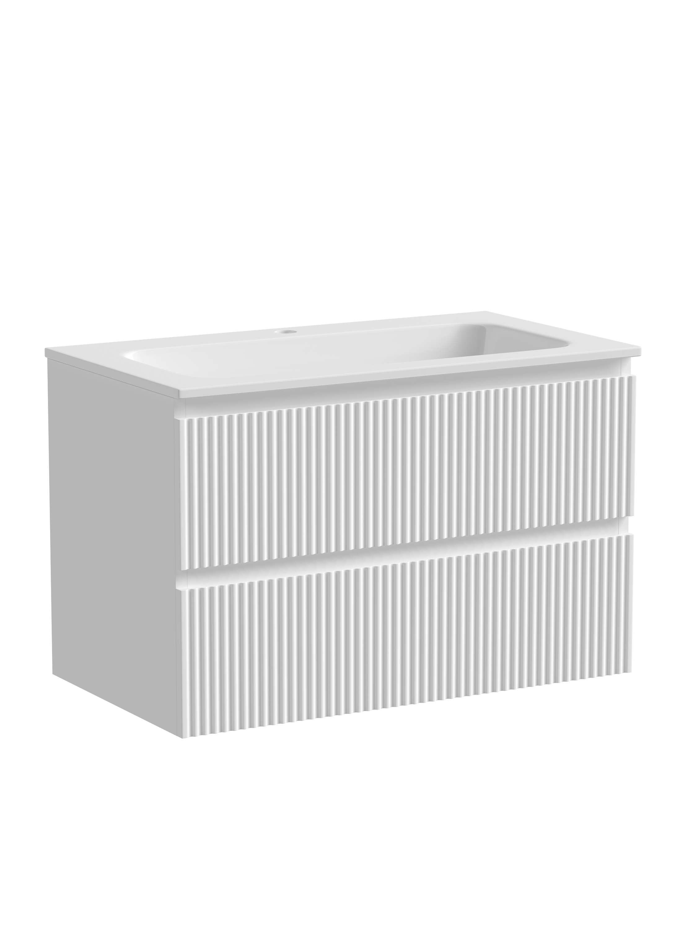 Изображение товара Тумба под раковину Sancos Snob R Bianco 79 см подвесная с 2 ящиками