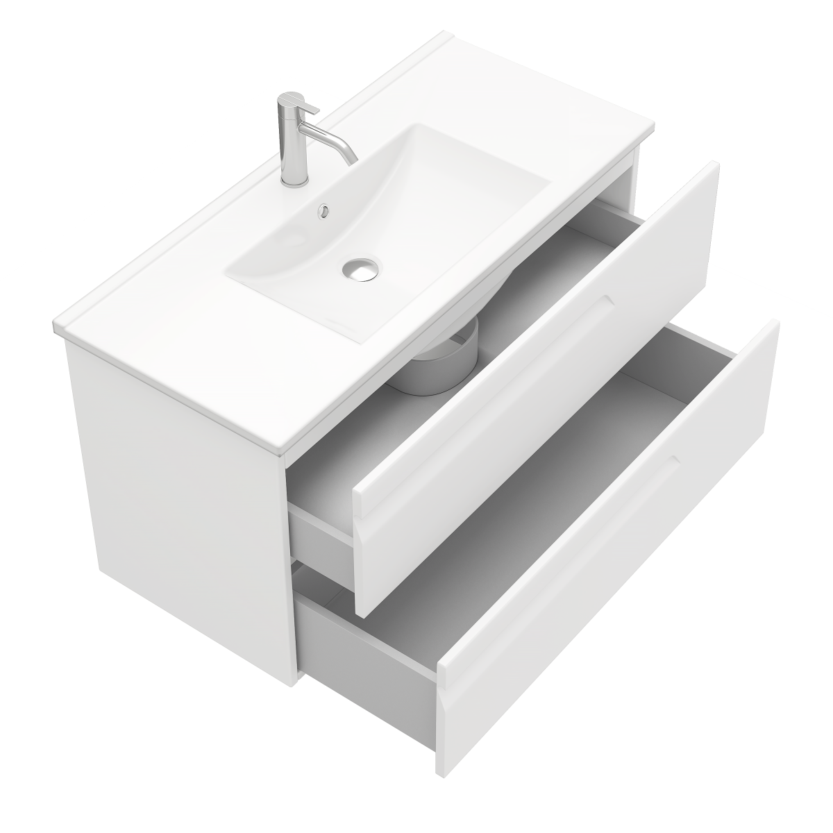 Изображение товара Тумба под раковину подвесная LAPARET ATLAS LA WCAB 100 122 белый матовый 97 4 см