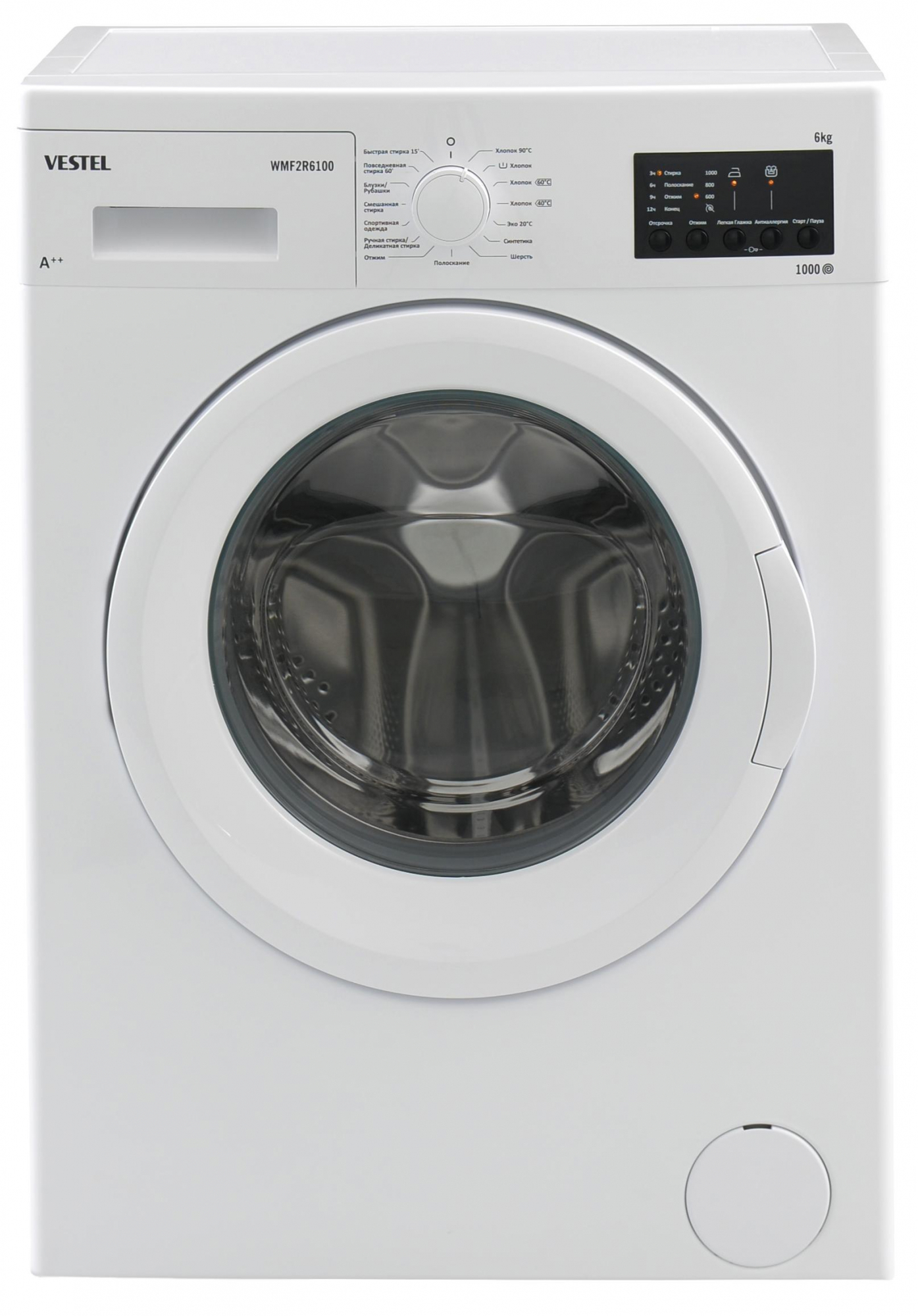 Изображение товара Стиральная машина Vestel WMF2R6100 6 кг 15 программ белая