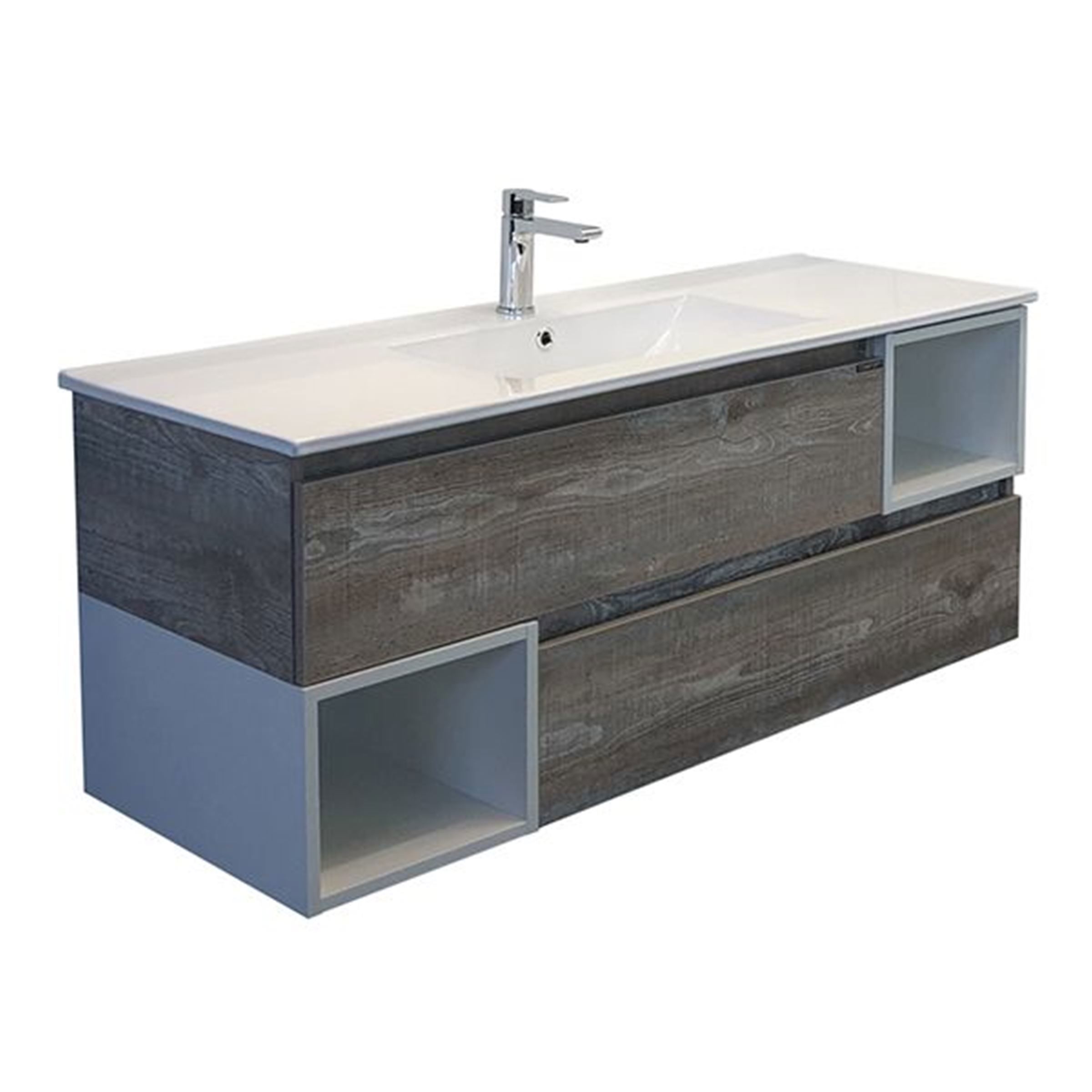 Изображение товара Тумба под раковину Comforty Турин 00-00013939 121см с раковиной цвет дуб бежевый