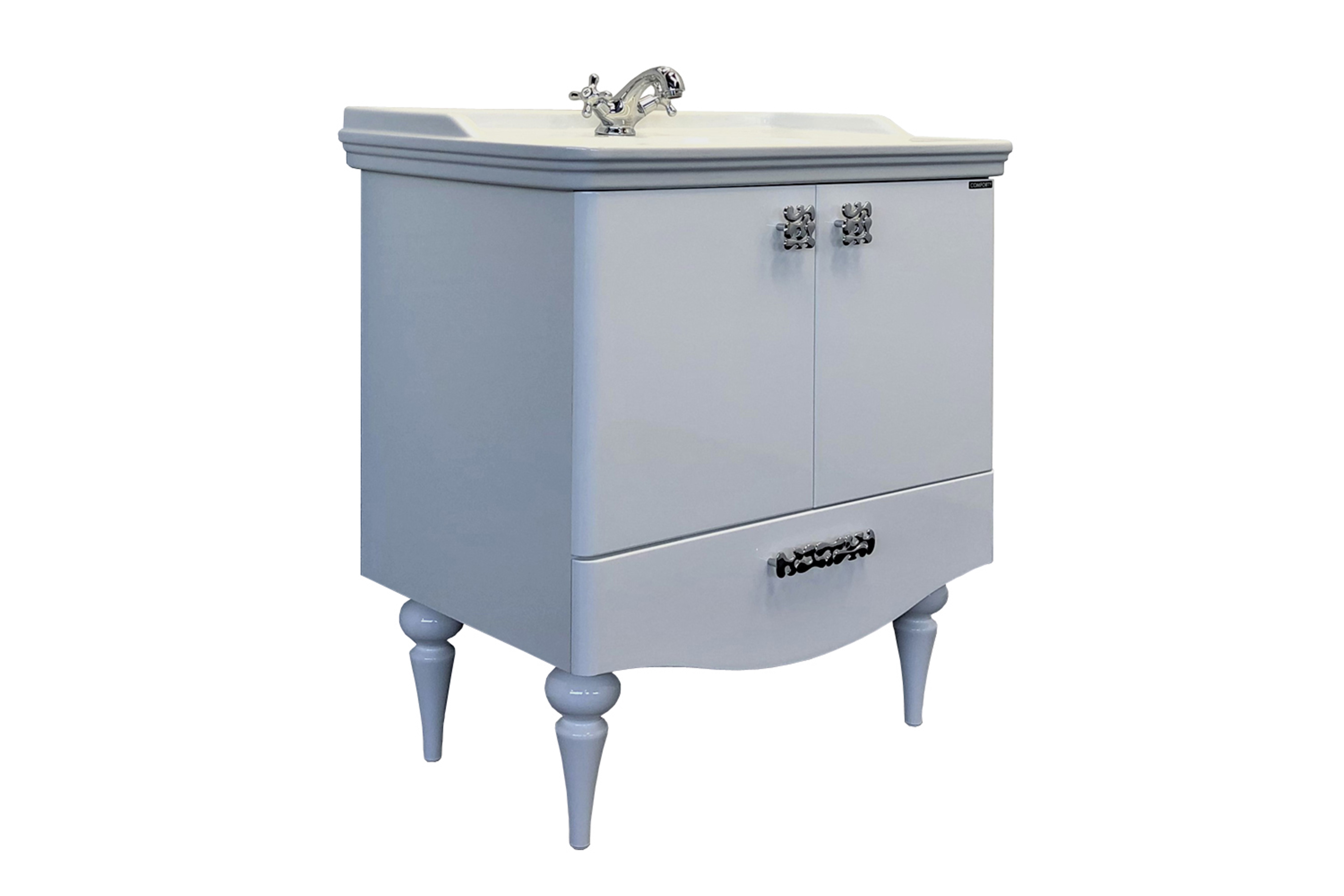 Изображение товара Тумба под раковину Comforty Монако 80см с керамической раковиной белый глянец