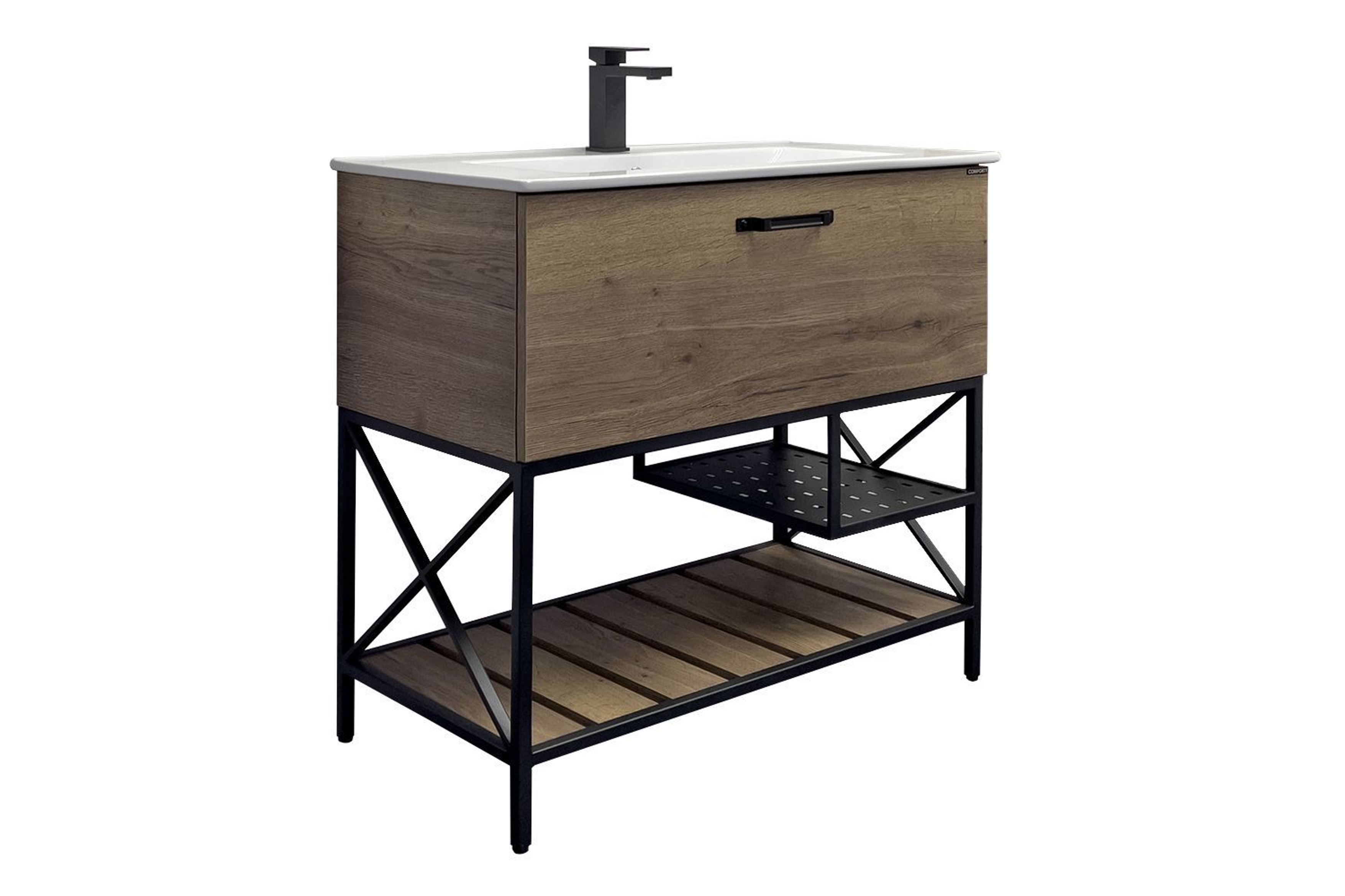 Изображение товара Тумба под раковину Comforty Бредфорд 91 см с раковиной и плавным закрыванием