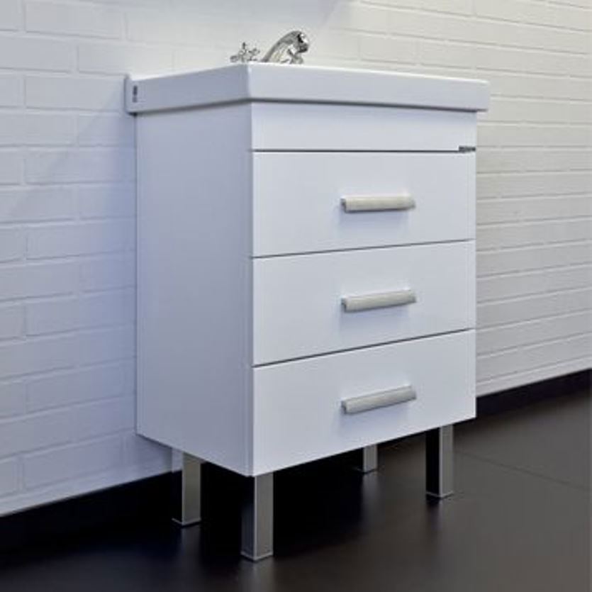 Изображение товара Тумба под раковину Comforty Никосия 60 см с раковиной белый глянец