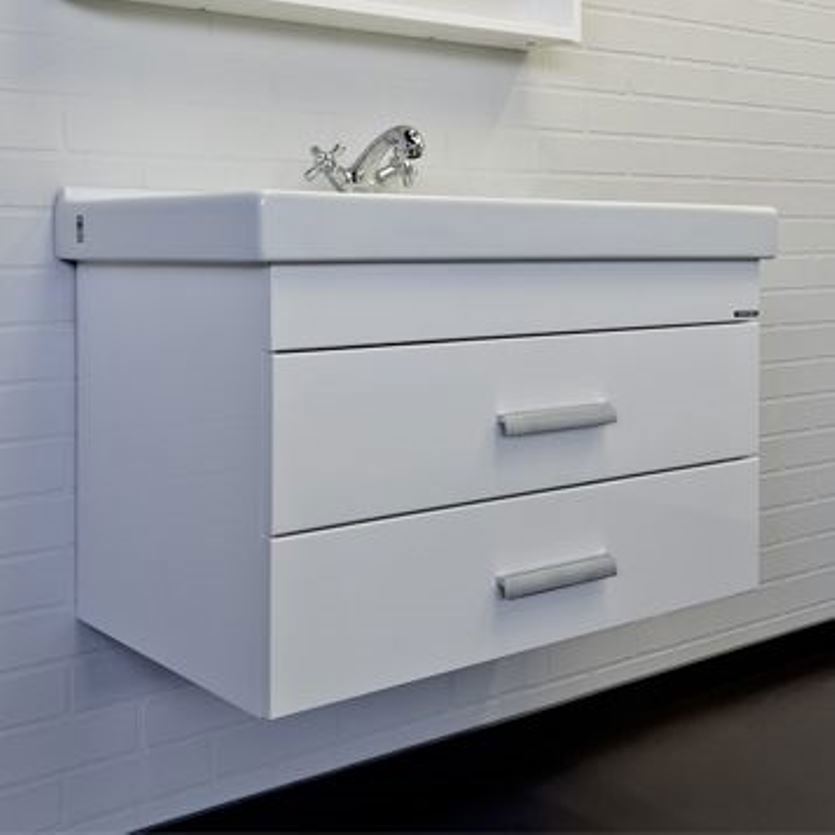 Изображение товара Тумба под раковину Comforty Никосия 80 см с раковиной белый глянец