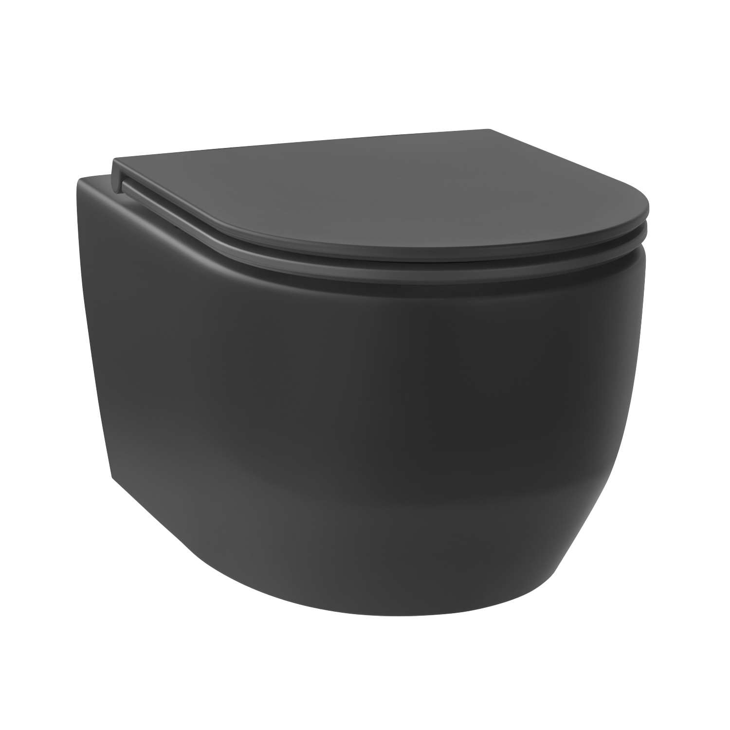 Изображение товара Подвесной унитаз Wellsee 182613001 безободковый с сиденьем микролифт, черный