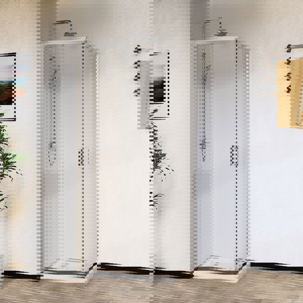 Изображение товара Душевой уголок Vincea VSS-5CT800CL квадрат 80x80 см, раздвижной, серебро