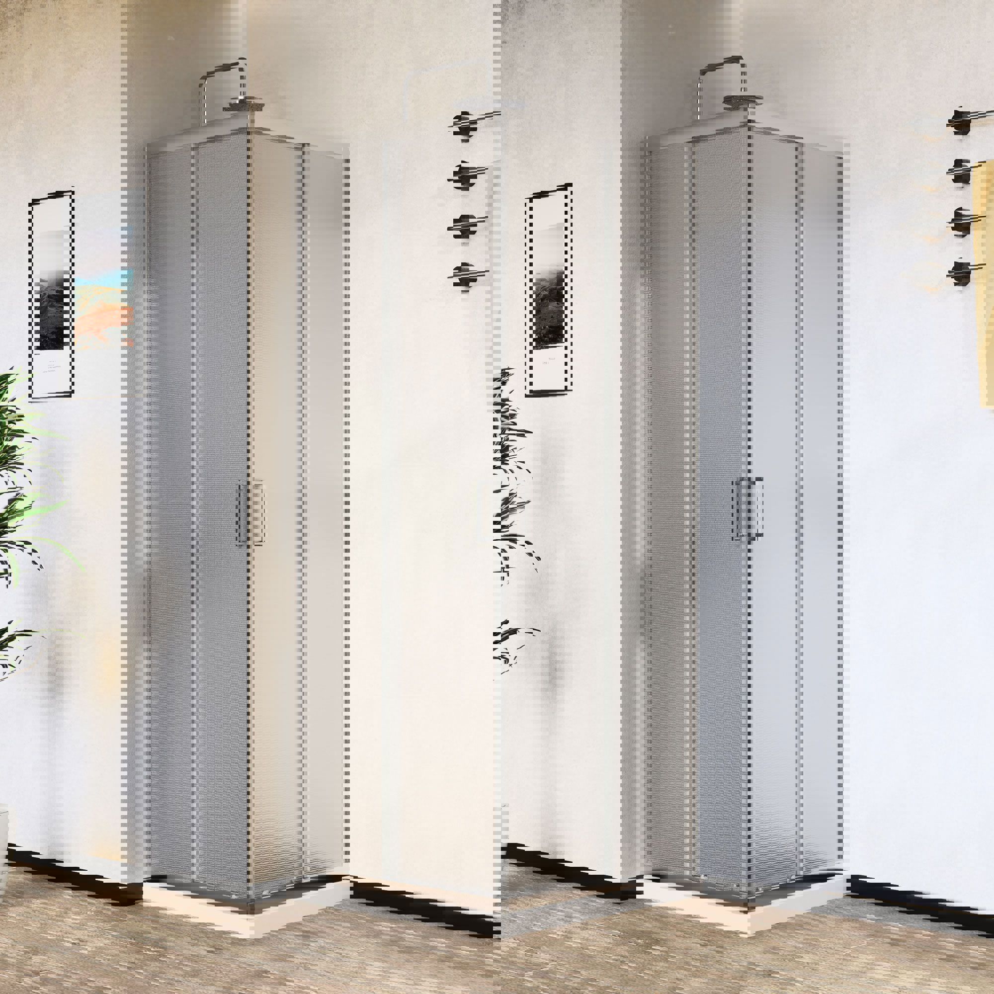 Изображение товара Душевой уголок Vincea VSS-5CT8010MT прямоугольный 80x100см серебро с рифленым стеклом