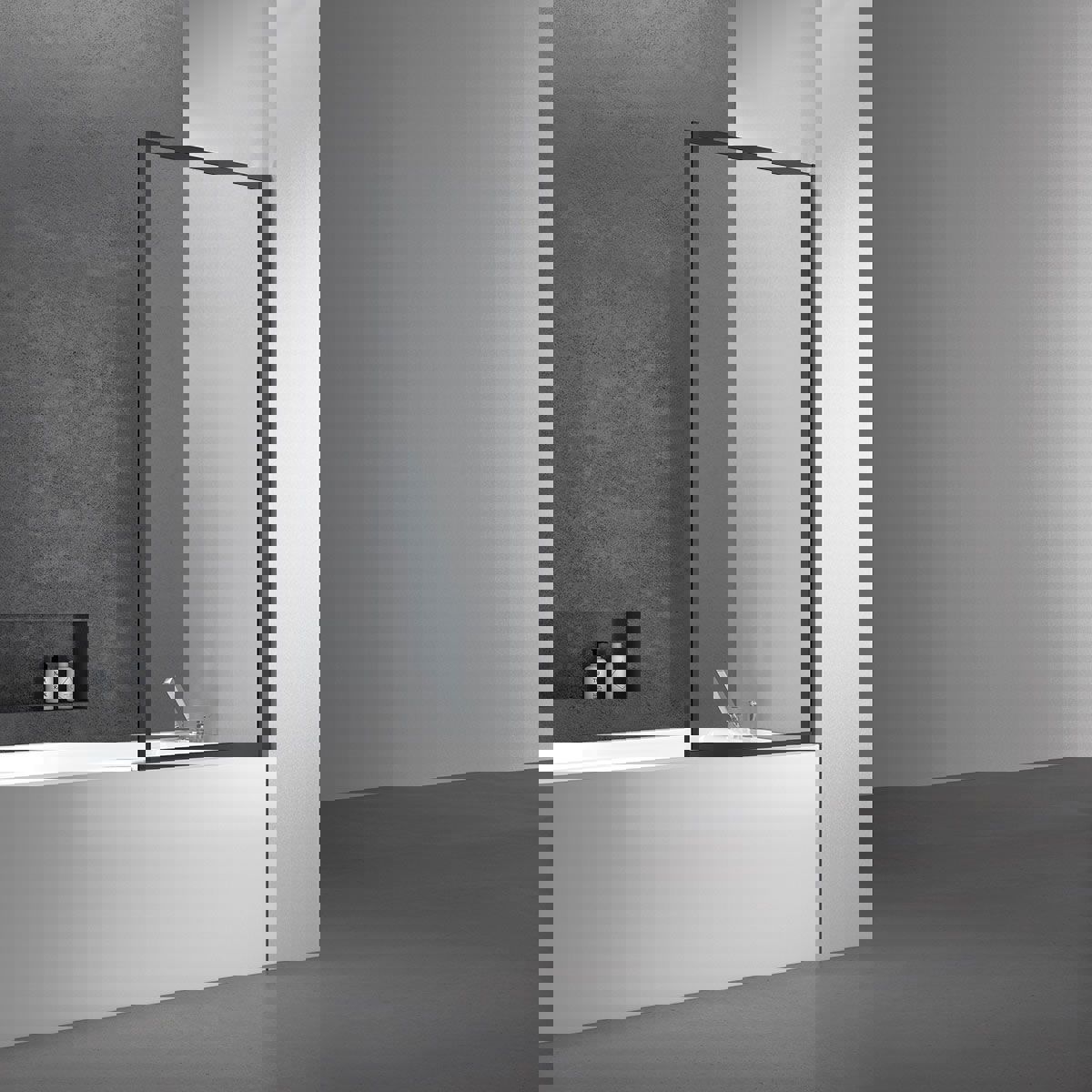 Изображение товара Душевая шторка Vincea VSB-41 70x140 с прозрачным стеклом и черным профилем Италия