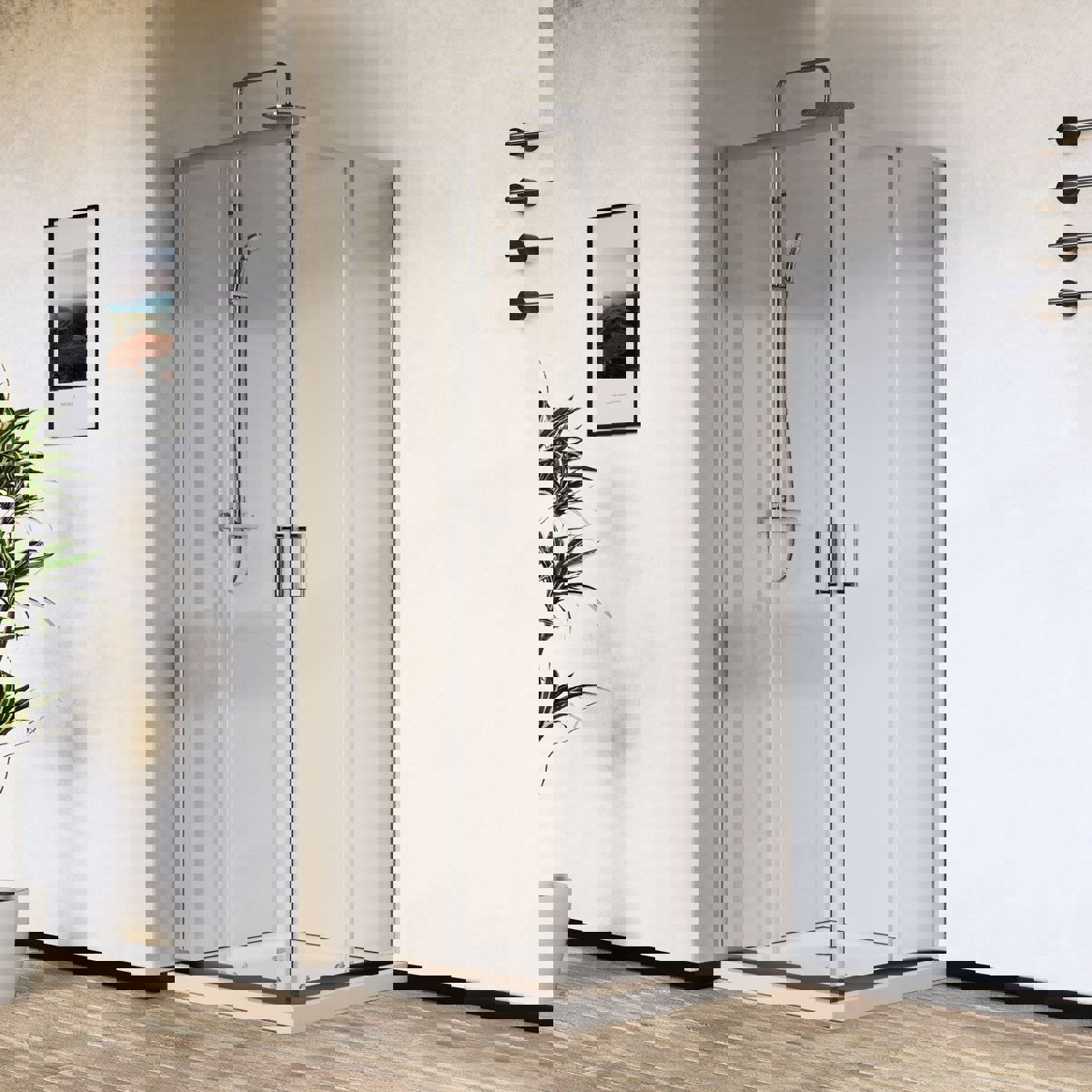 Изображение товара Душевой уголок Vincea City VSS-5CT9010CL прямоугольник 90x100см серебро профиль эффект стекла прозрачный