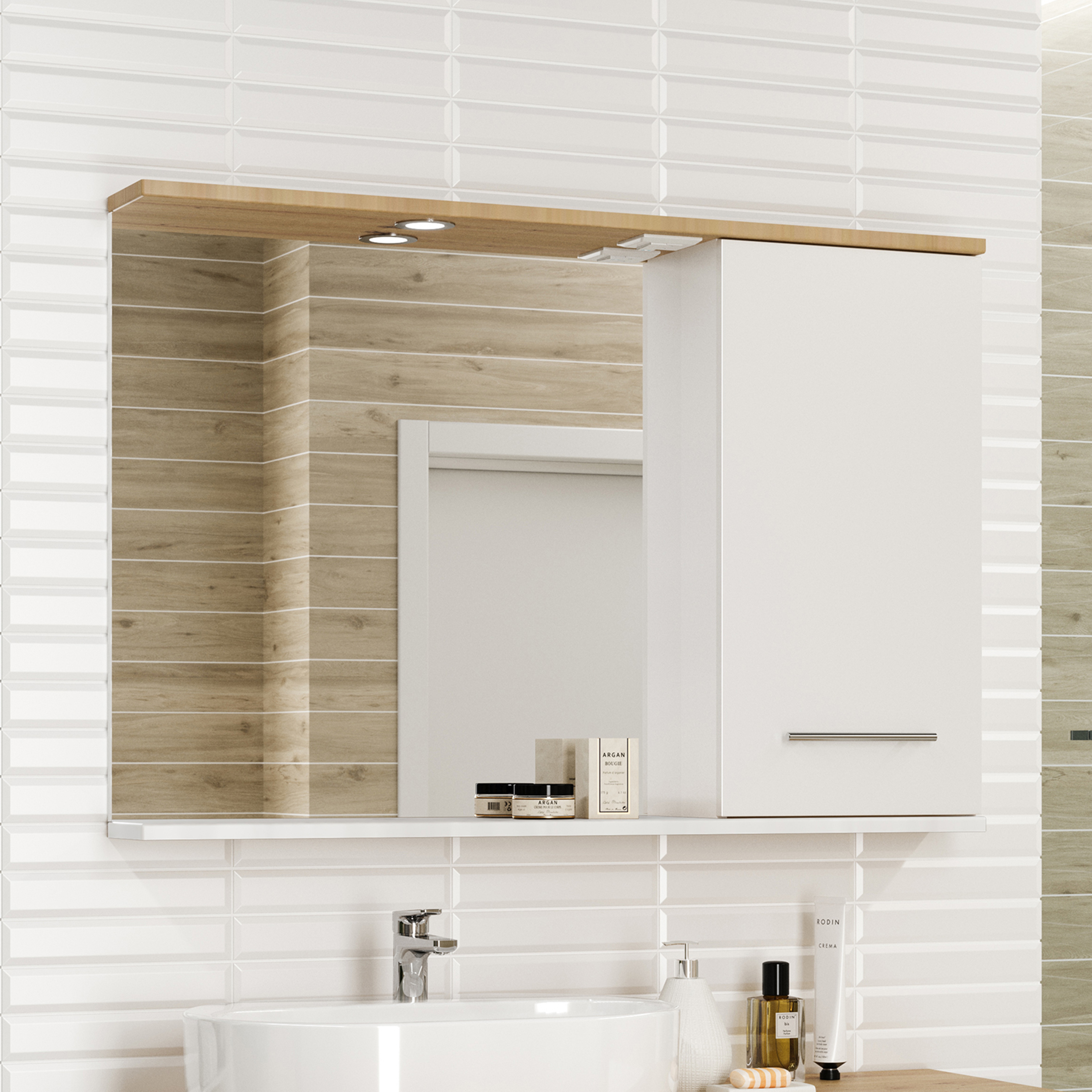 Изображение товара Зеркальный шкаф для ванной Misty Респект Э-Рес02120-1П 120x80см белый