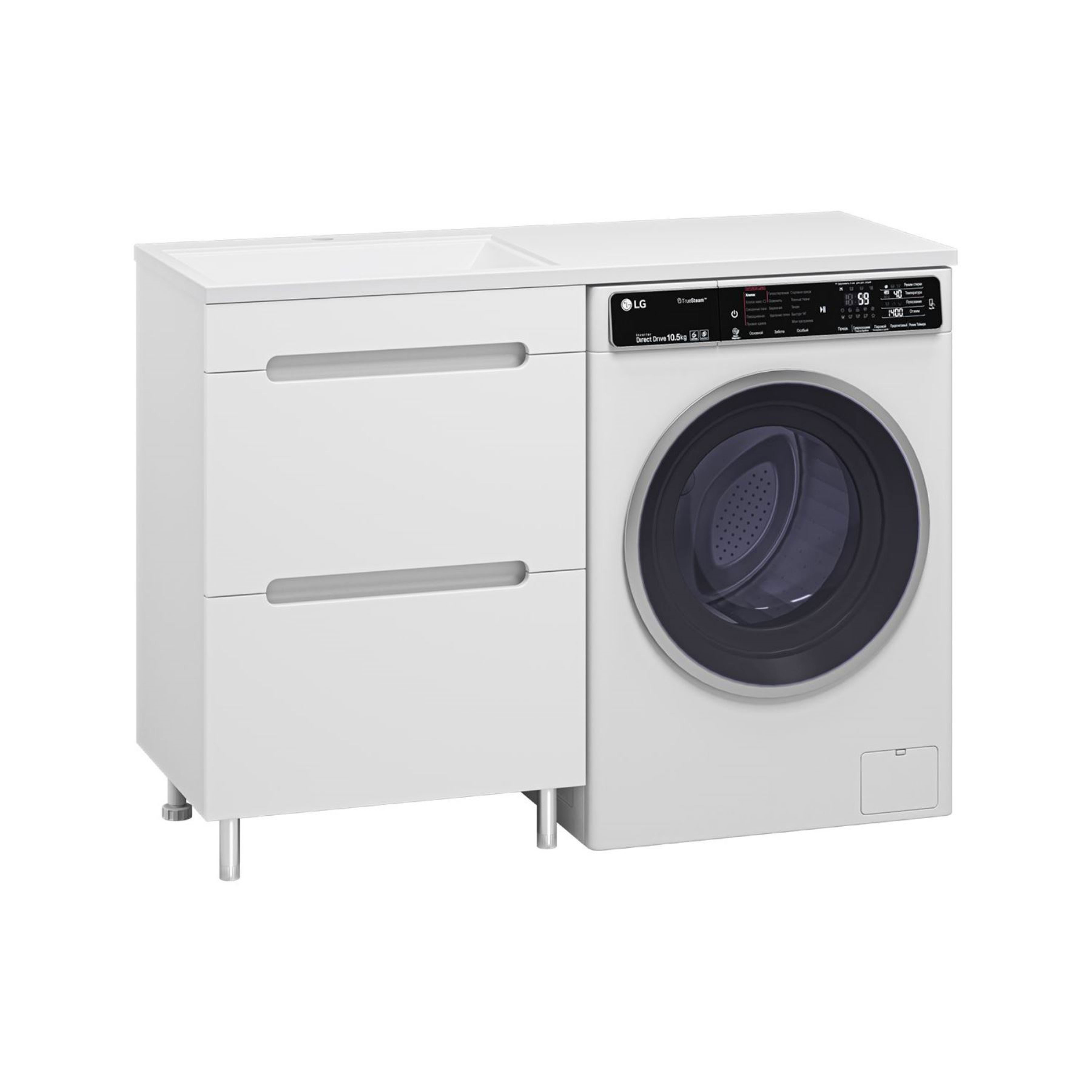 Изображение товара Тумба под раковину Misty левая УТ000014754 120см с раковиной цвет белый