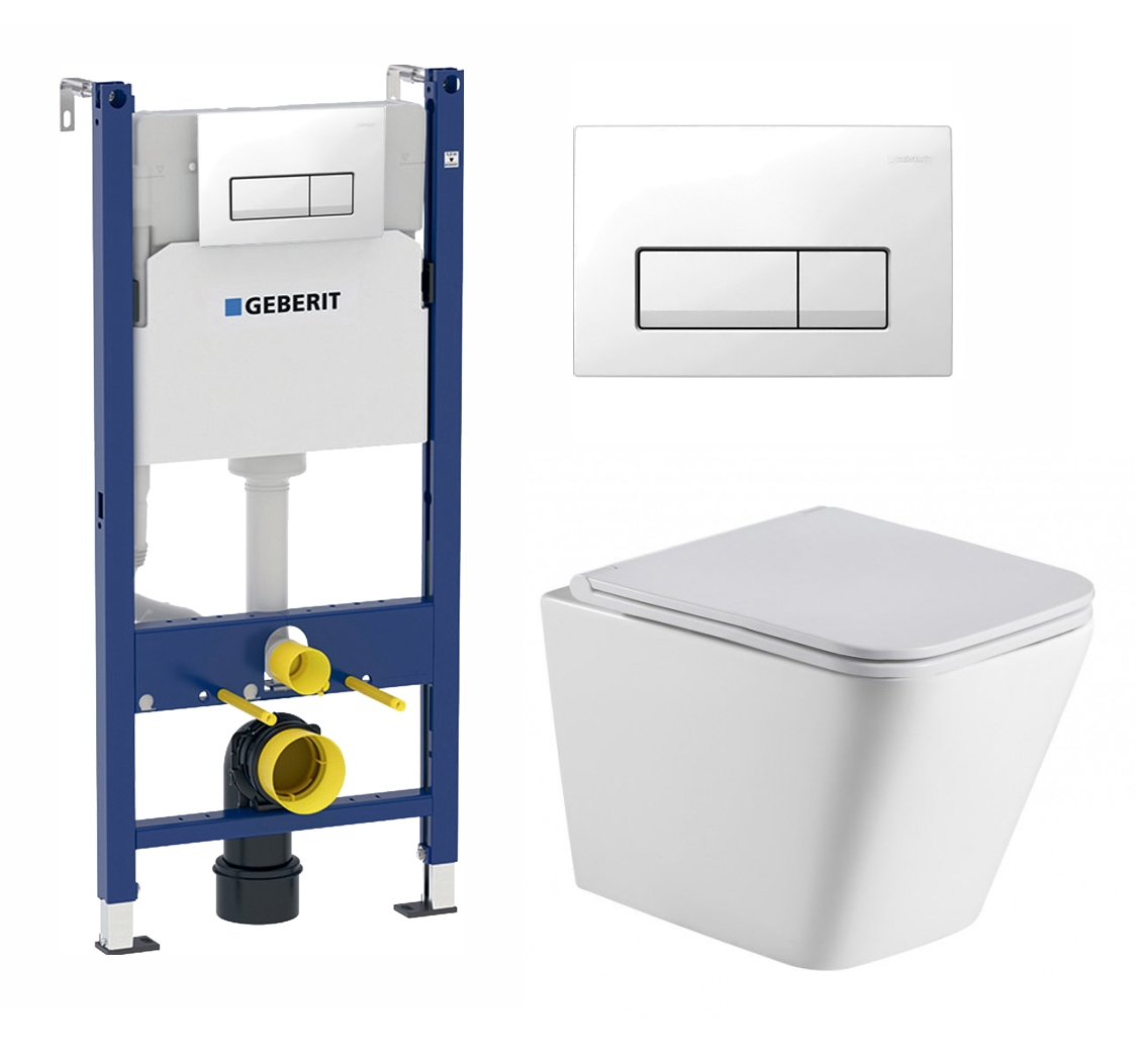 Изображение товара Комплект инсталляция Geberit Duofix Gelbach 004 GL-WT с подвесным унитазом WeltWasser