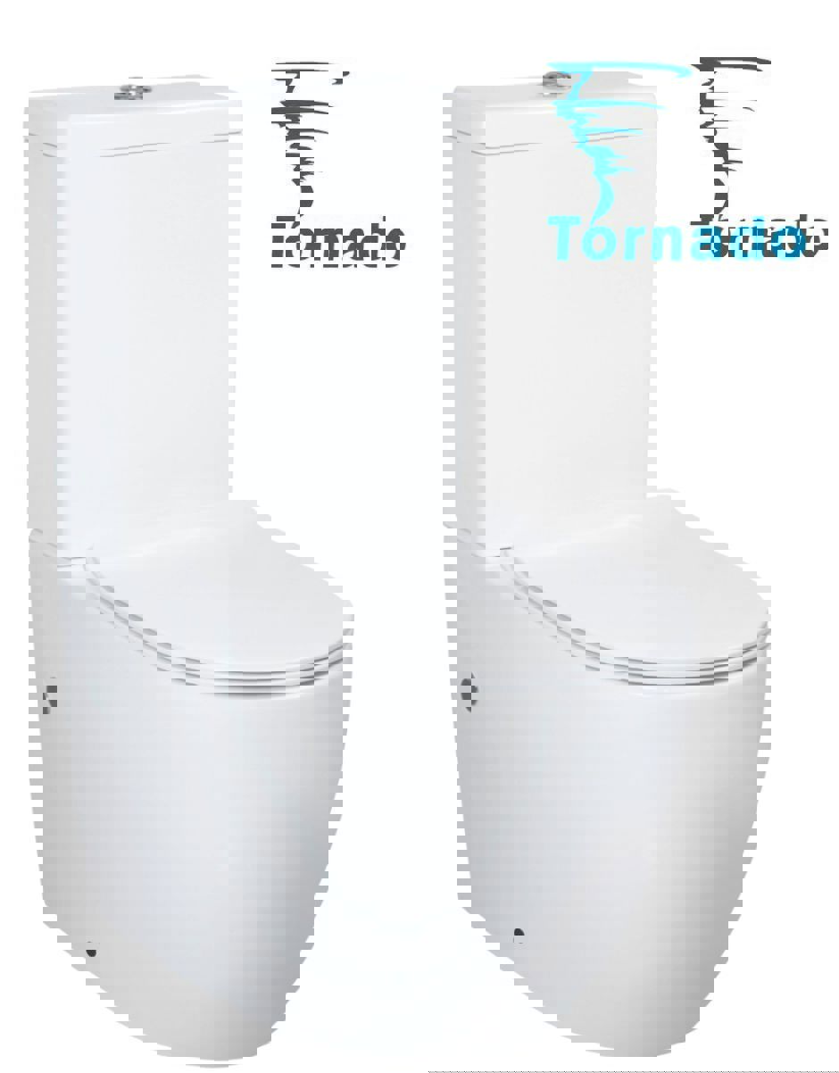 Изображение товара Унитаз-компакт Bauedge BK0005-HQ2 безободковый, горизонтальный выпуск, белый