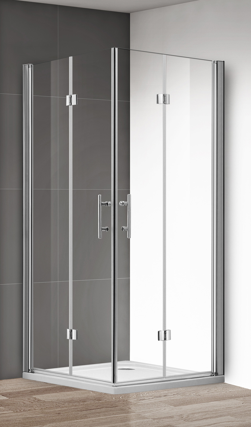 Изображение товара Душевой уголок CEZARES ECO-O-AS-2-100-C-Cr прямой 100x100 см