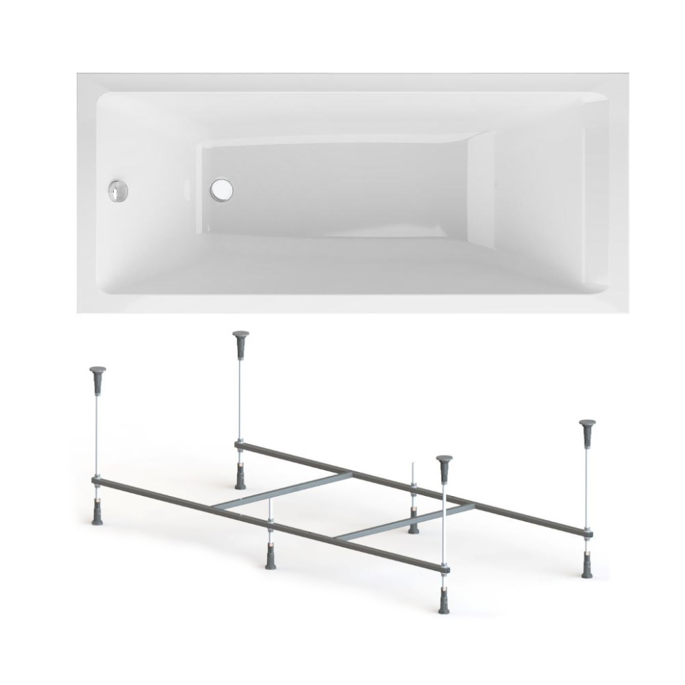 Изображение товара Прямоугольная акриловая ванна AM.PM W93A-160-070W-KL 160x70 см белая