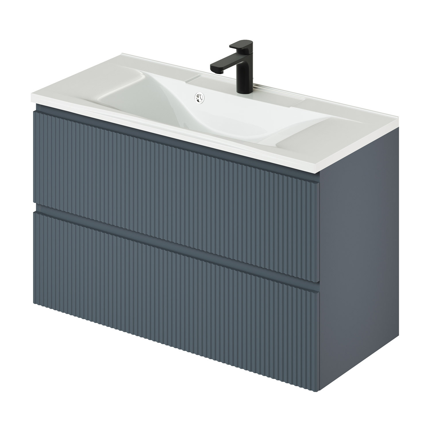 Изображение товара Тумба c раковиной в ванную Итана Kate 100 987x438x640мм подвесная Антрацит