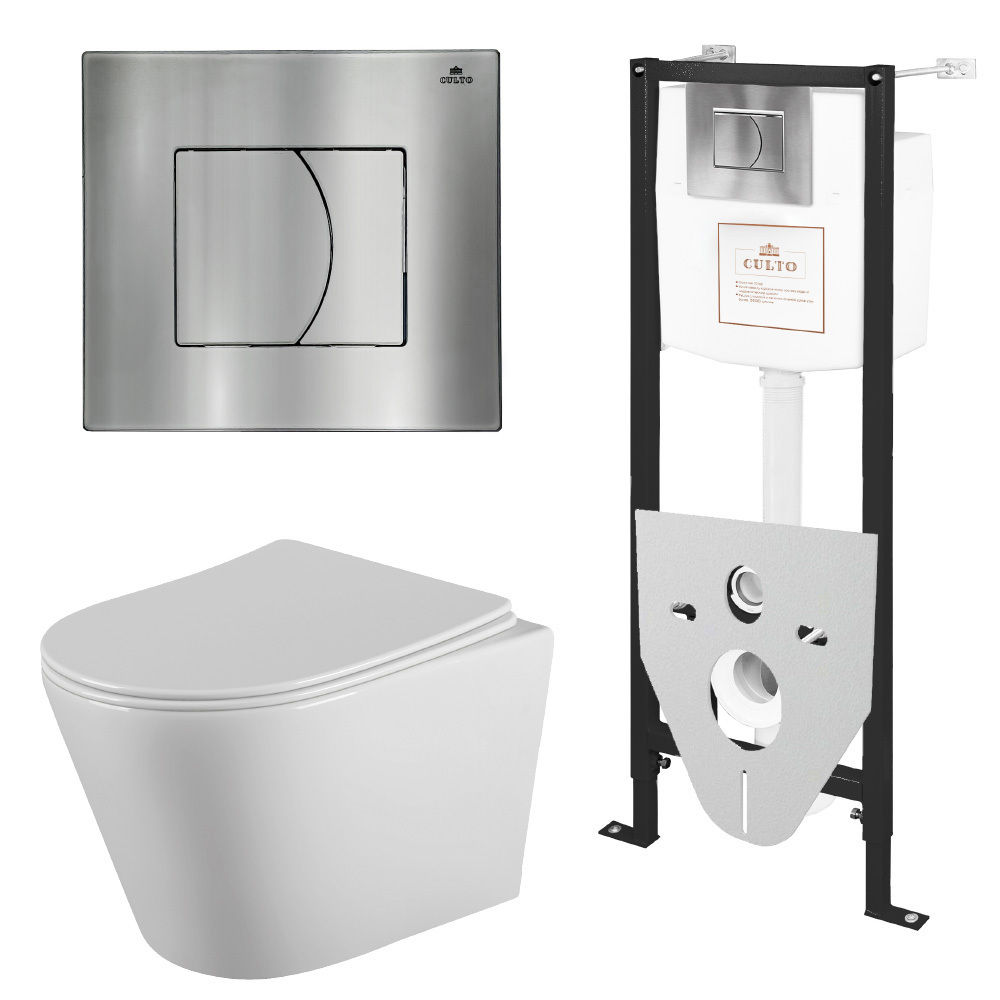 Изображение товара Комплект Инсталляция с подвесным унитазом CULTO MONET с сиденьем