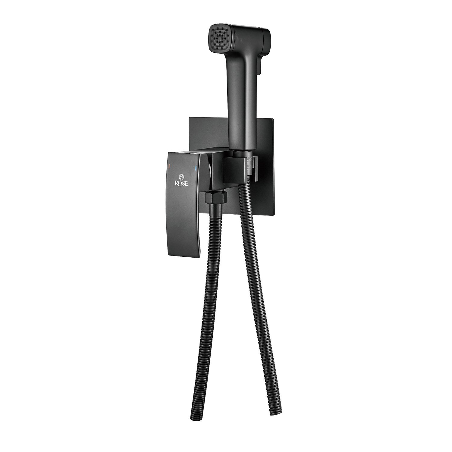 Изображение товара Гигиенический душ с смесителем Rose R1505H-2 черный, латунь, 5 лет гарантии