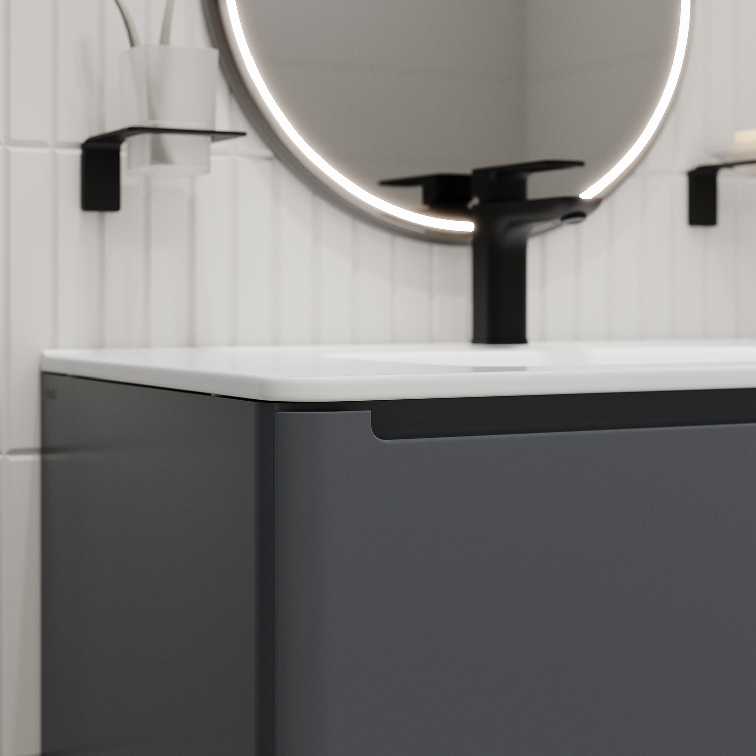 Изображение товара Iddis Edifice EDI80D0i95K подвесная тумба 80 см с раковиной серый