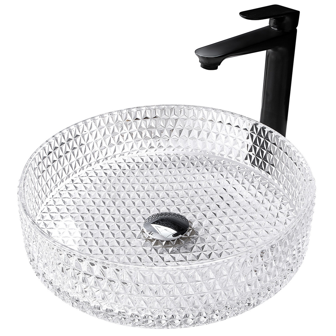 Изображение товара Накладная стеклянная раковина ABBER Glas AK2301 39.5 см прозрачная
