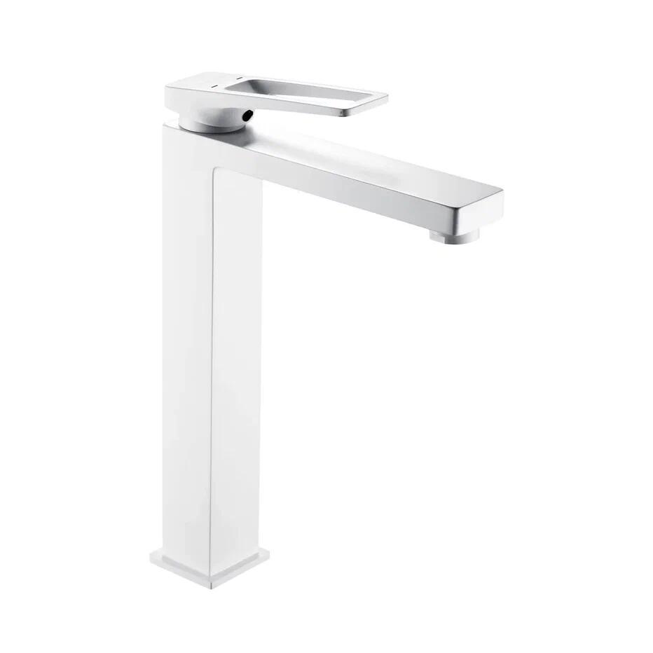 Изображение товара Смеситель для раковины Shevanik S6811С белый однорычажный с гибкой подводкой