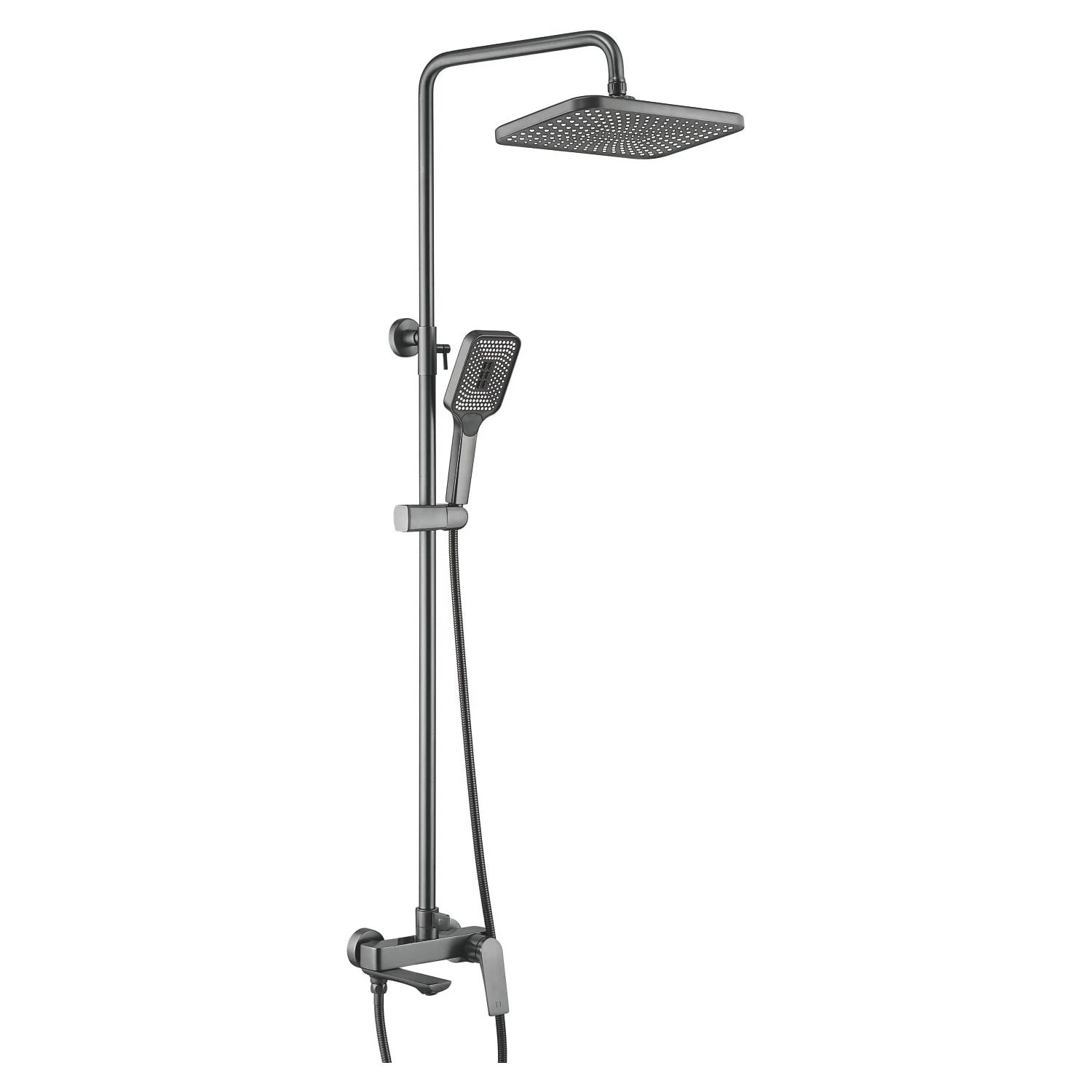 Изображение товара Душевая система Shevanik S9136T из оружейной стали с 3 режимами струи и регулировкой