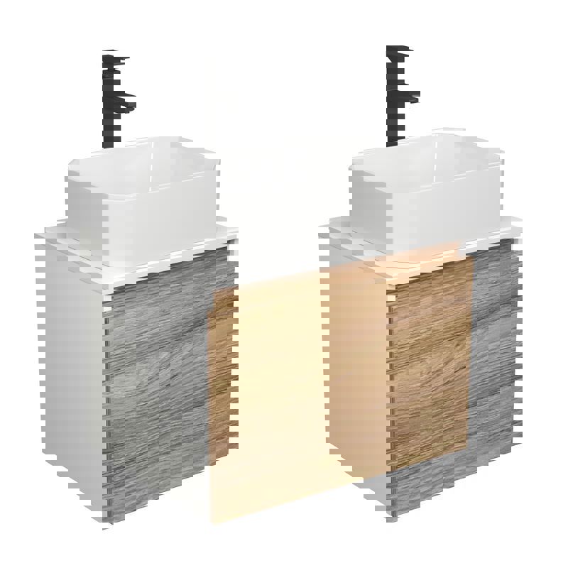 Изображение товара Тумба под раковину Bauedge Blackwood BD2479 подвесная 60 см с раковиной и смесителем