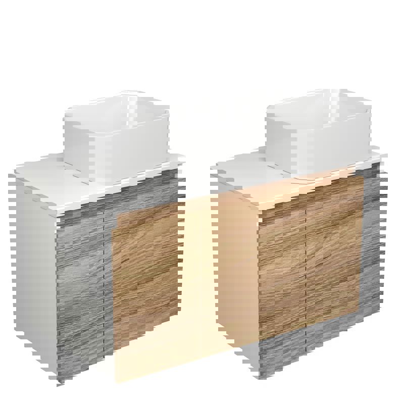 Изображение товара Тумба под раковину Bauedge Blackwood BD2554 80 см подвесная с раковиной из санфаянса