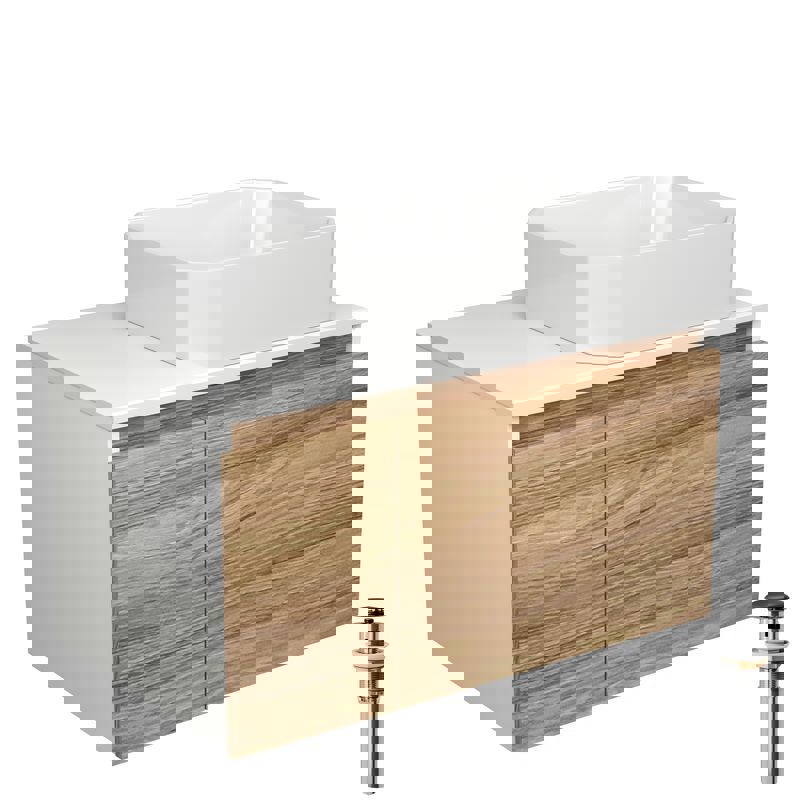 Изображение товара Тумба под раковину Bauedge Blackwood BD2558 80см подвесная с раковиной санфаянс