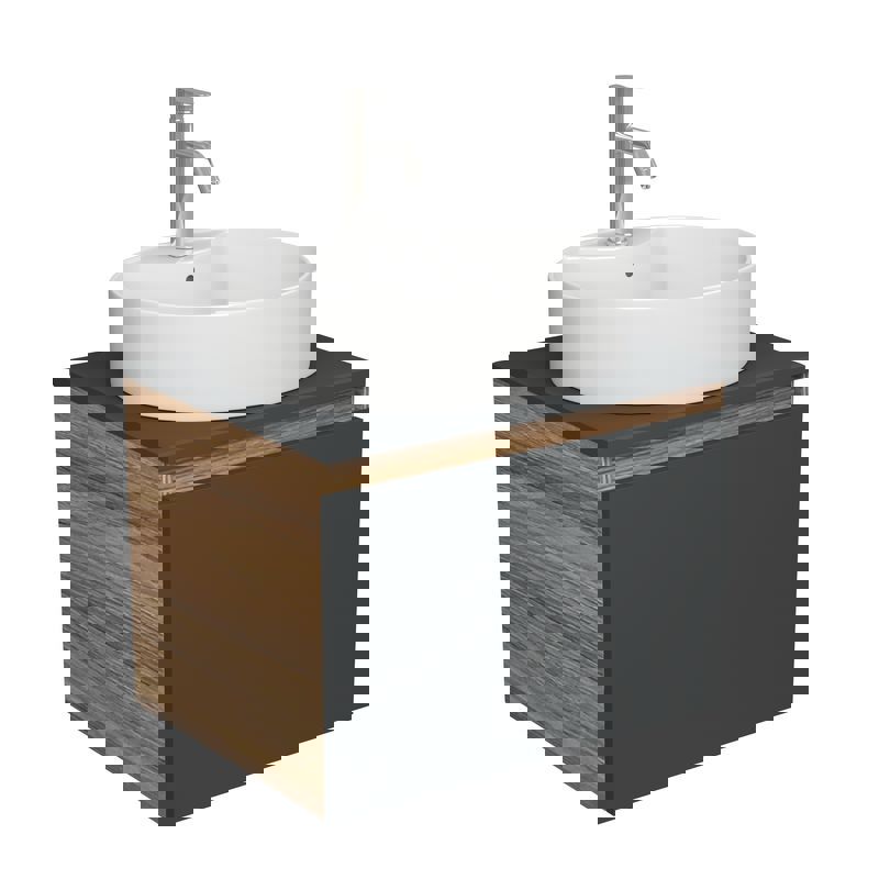 Изображение товара Тумба под раковину Bauedge Blackwood BD2679 с раковиной и смесителем 60 см