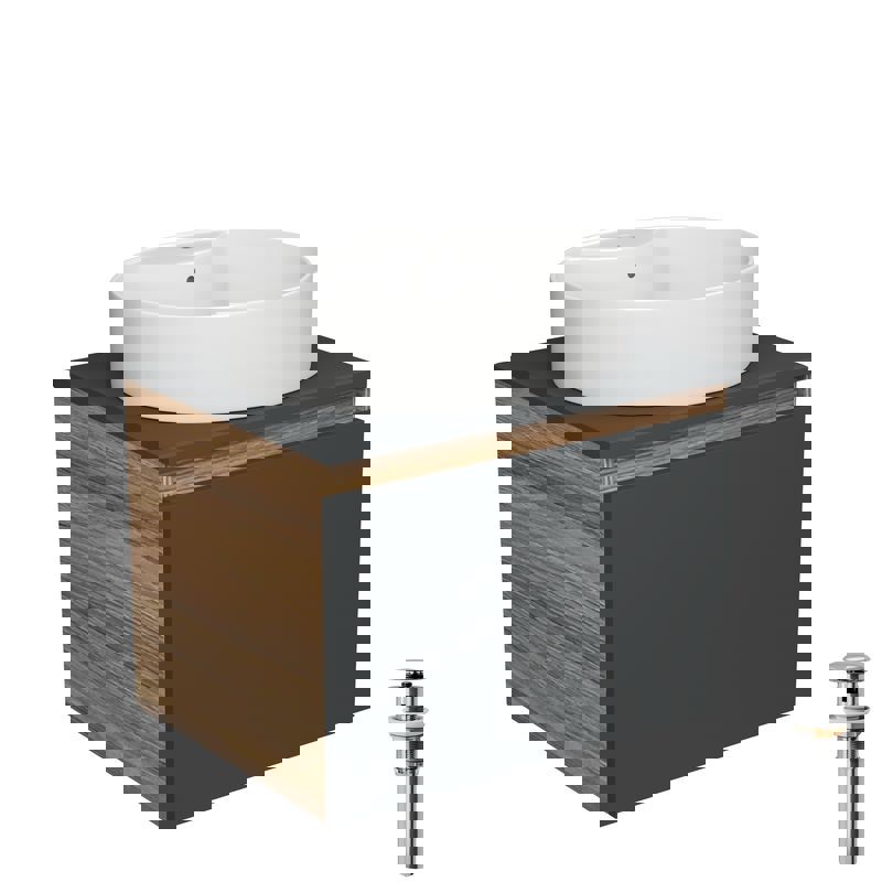 Изображение товара Подвесная тумба под раковину Bauedge Blackwood 60 см с мойкой и системой click clack