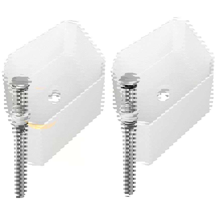 Изображение товара Накладная раковина BAUEDGE YBD2427 51см белый санфаянс с клик-клак и сифоном