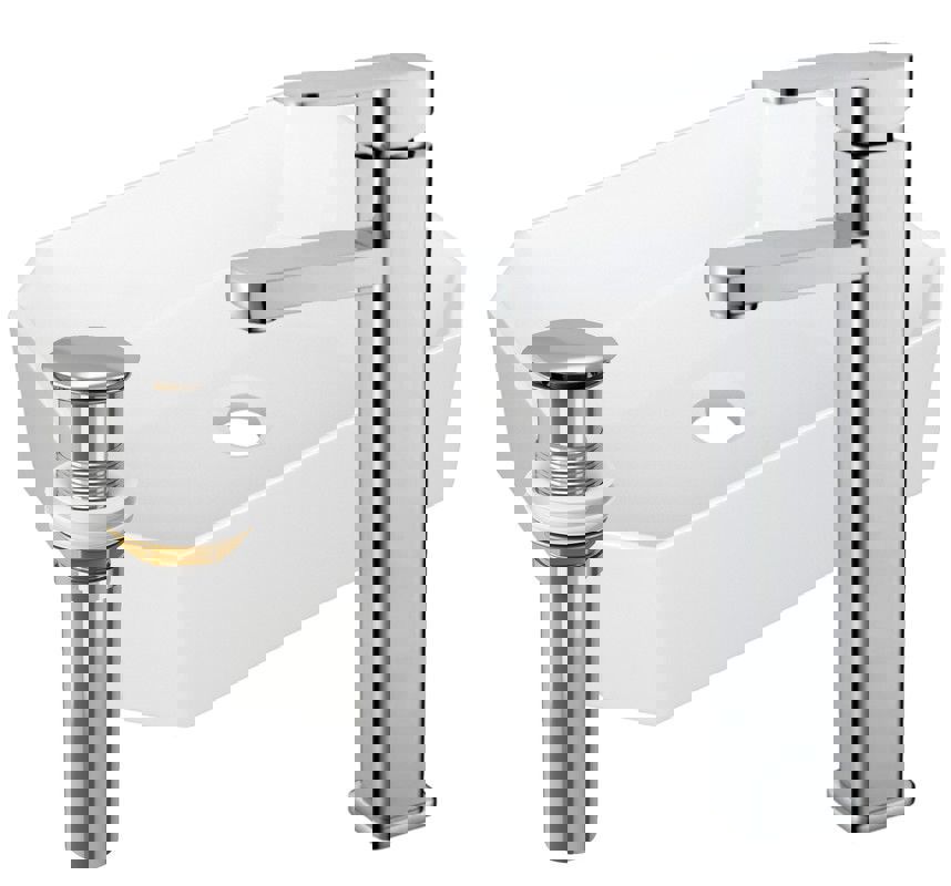 Изображение товара Раковина накладная BAUEDGE YBD2433 51 см белая с смесителем и донным клапаном