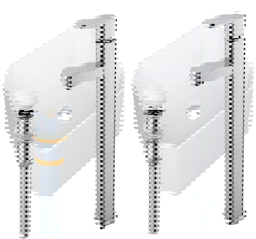 Изображение товара Накладная раковина BAUEDGE YBD2434 51см белый с смесителем и клапаном