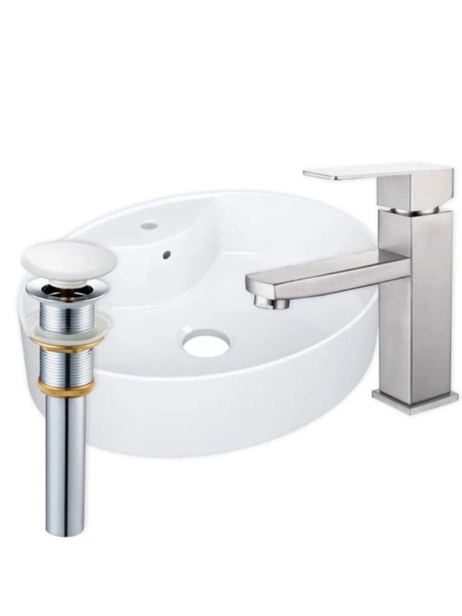 Изображение товара Раковина накладная Bauedge YBD2483 51см белая с комплектом