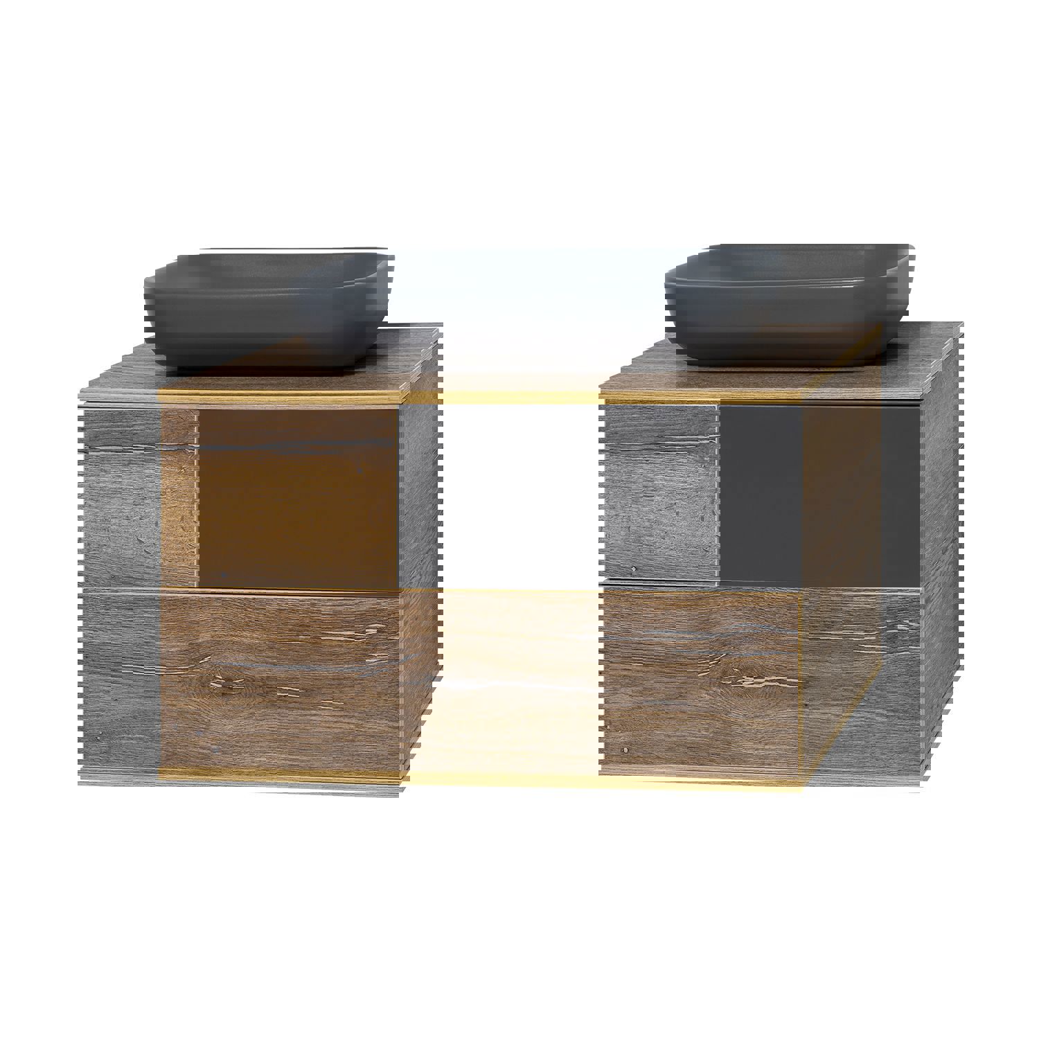 Изображение товара Тумба Misty Коломбо Подвесная 80 см черный матовый с раковиной