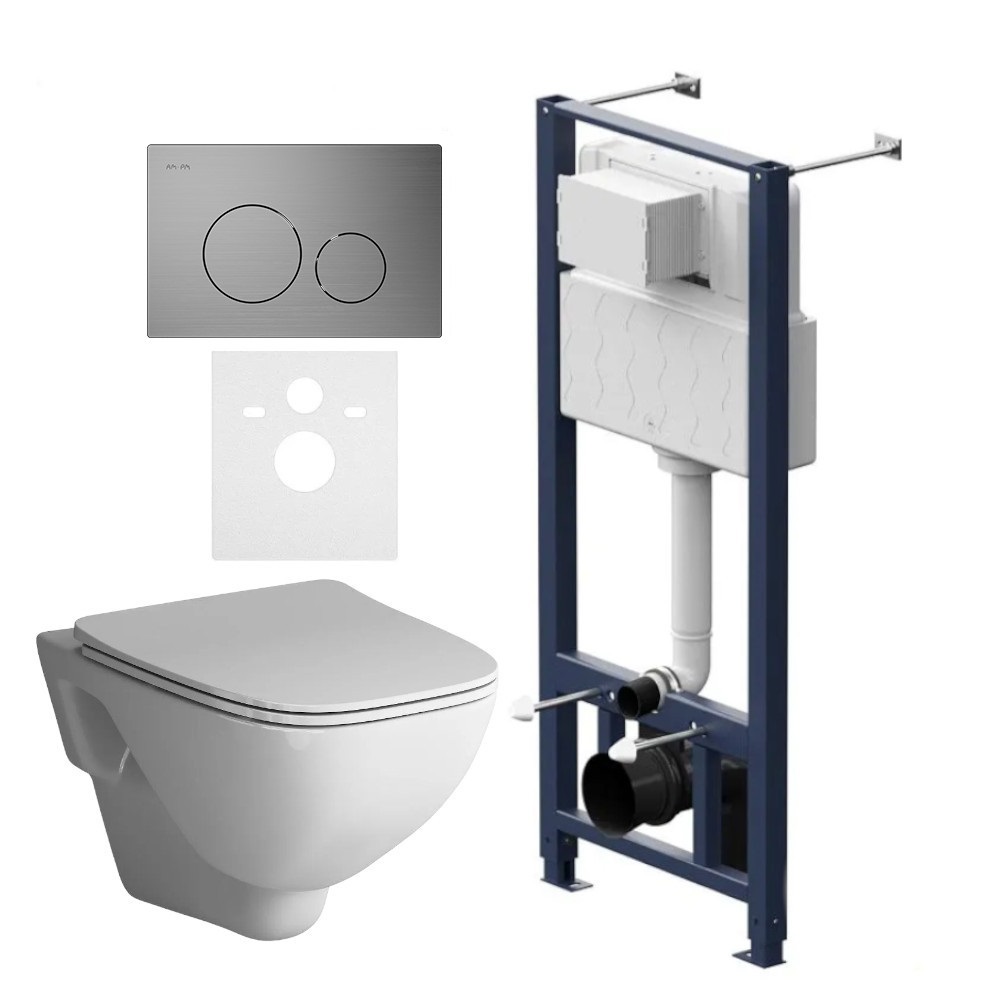 Изображение товара Комплект инсталляция с подвесным унитазом AM.PM Brava IS49031.BR1701 с клавишей и сиденьем