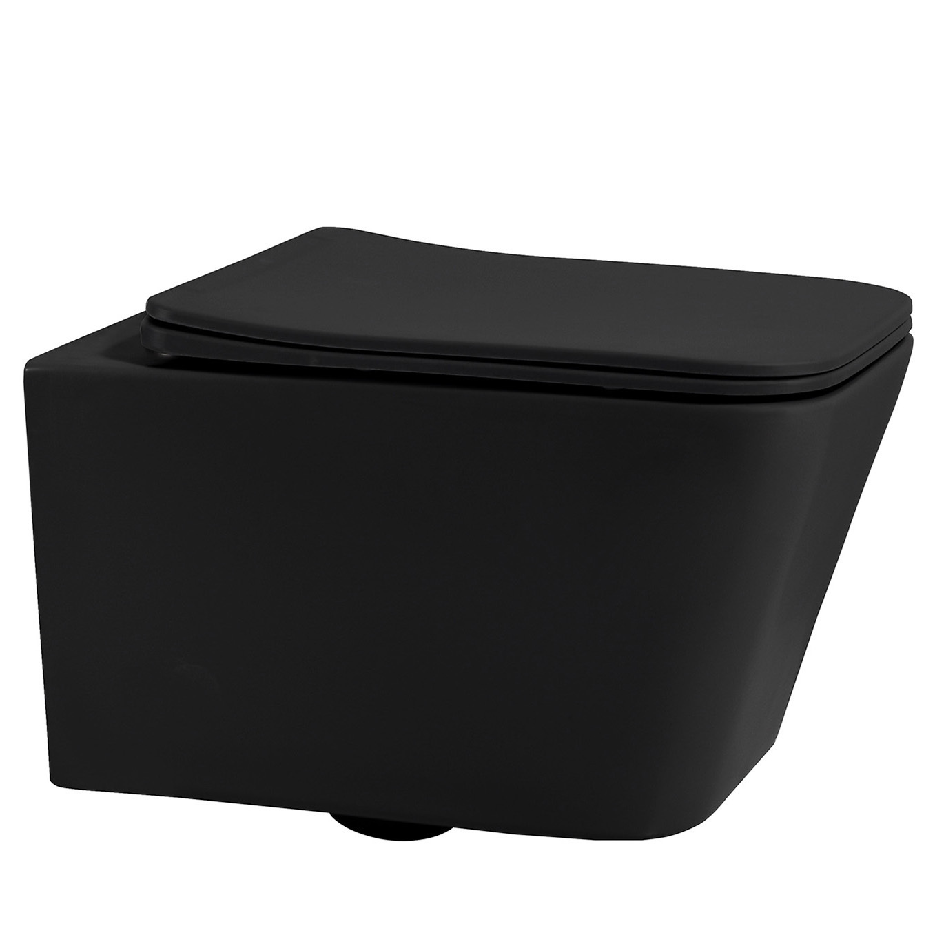 Изображение товара Подвесной унитаз Abber AC1201MB безободковый с сиденьем микролифт черный матовый