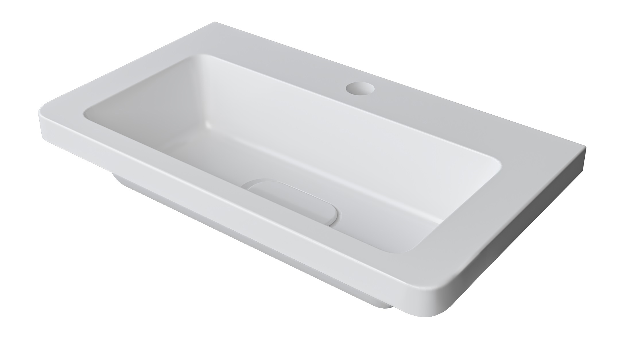 Изображение товара Мебельная раковина Madera Modul Slim 60 белый глянцевый искусственный камень