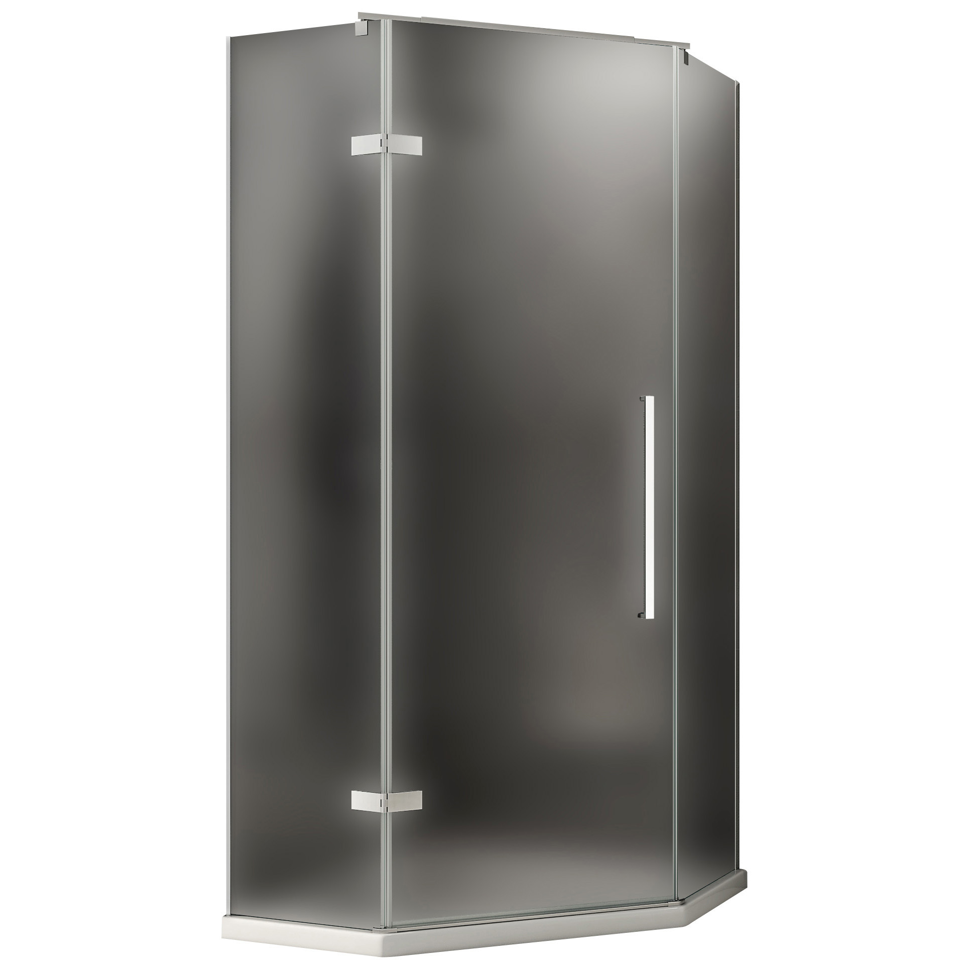 Изображение товара Душевой уголок Abber Ewiges Wasser AG05080M пятиугольный 80x80см хромированный профиль эффект стекла матовый