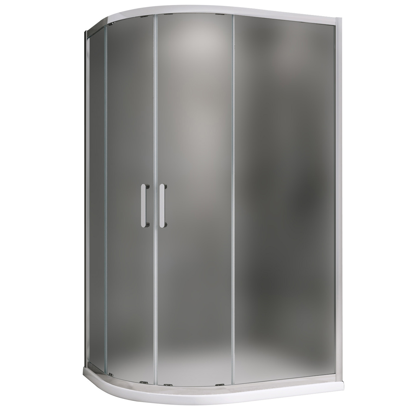 Изображение товара Душевой уголок Abber Schwarzer Diamant AG01128M ассиметричный 80x120см хромированный профиль эффект стекла матовый