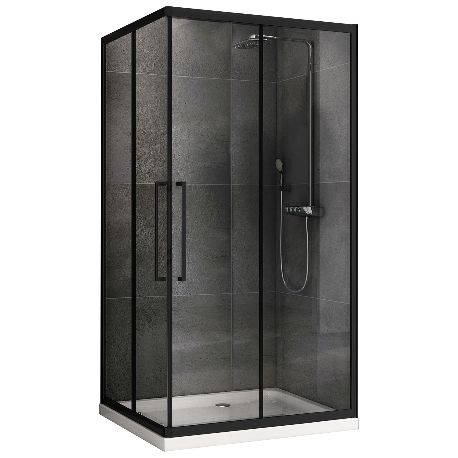 Изображение товара Душевой уголок Abber Schwarzer Diamant AG02129BH 90x120 см черный профиль стекло прозрачное