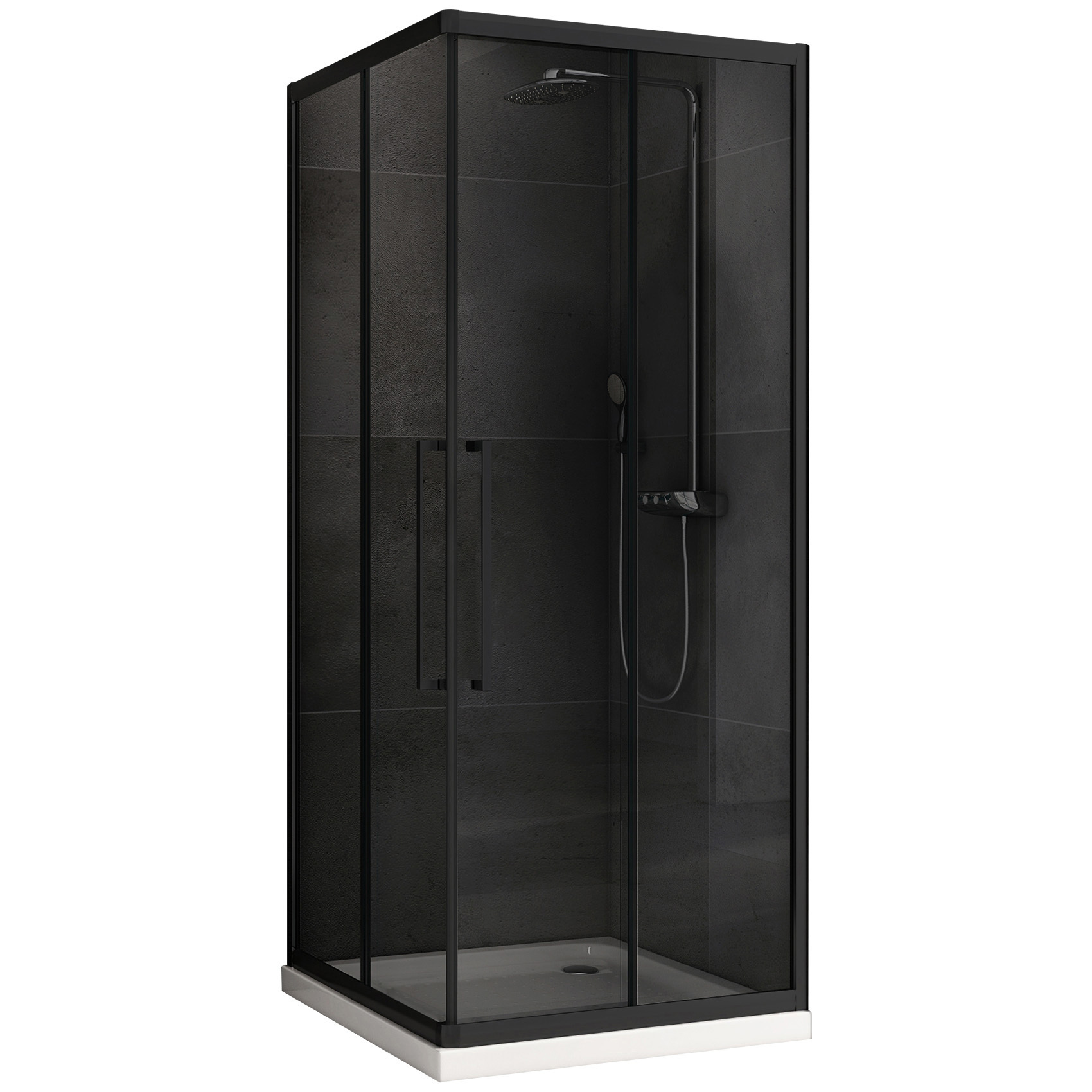 Изображение товара Душевой уголок Abber Schwarzer Diamant AG02080BDTH 80x80 см черный профиль