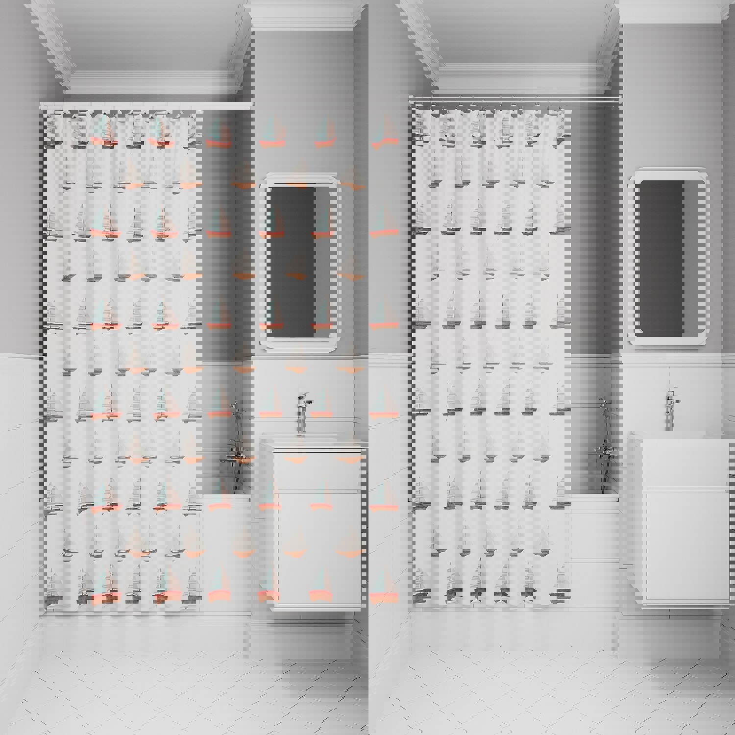 Изображение товара Шторка для ванной комнаты IDDIS BO01P18i11 200x180см цвет белый