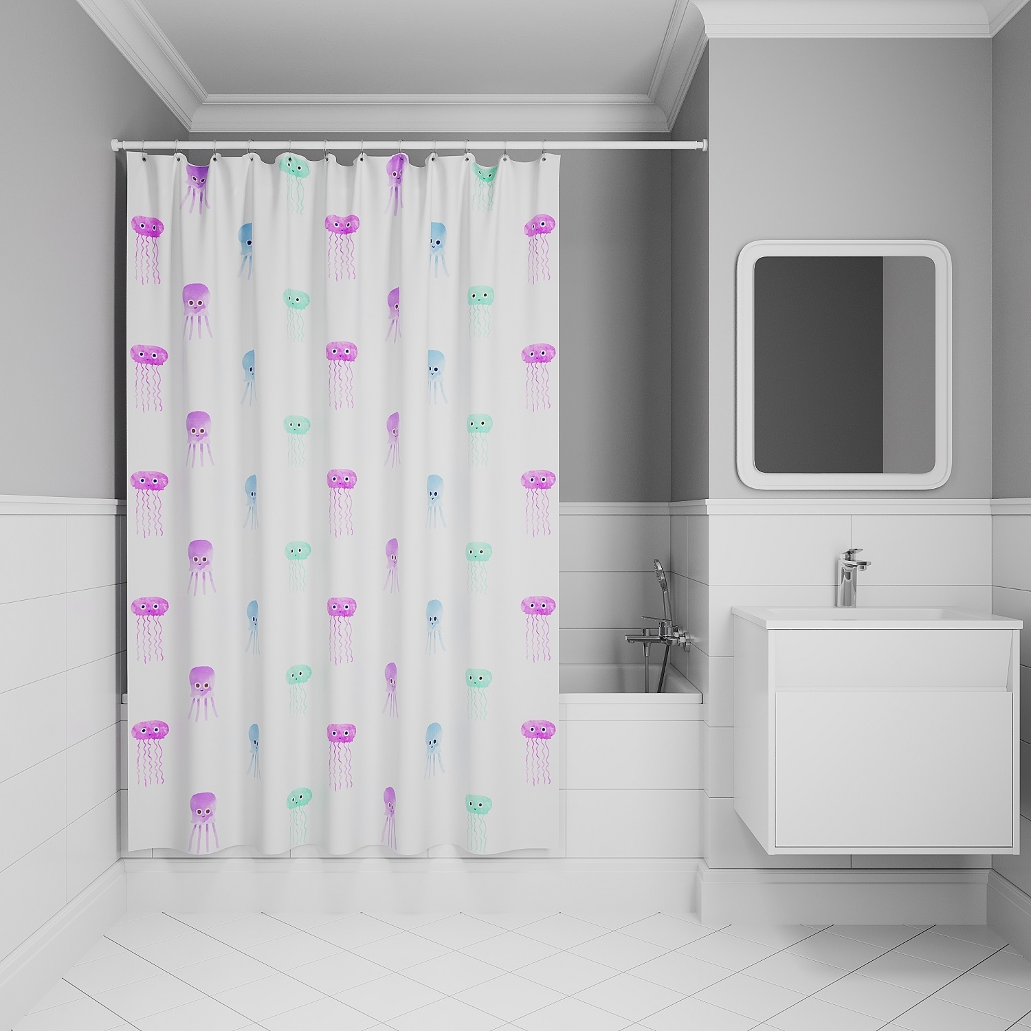 Изображение товара Штора для ванной комнаты IDDIS BO03P18i11 180x200см водоотталкивающая
