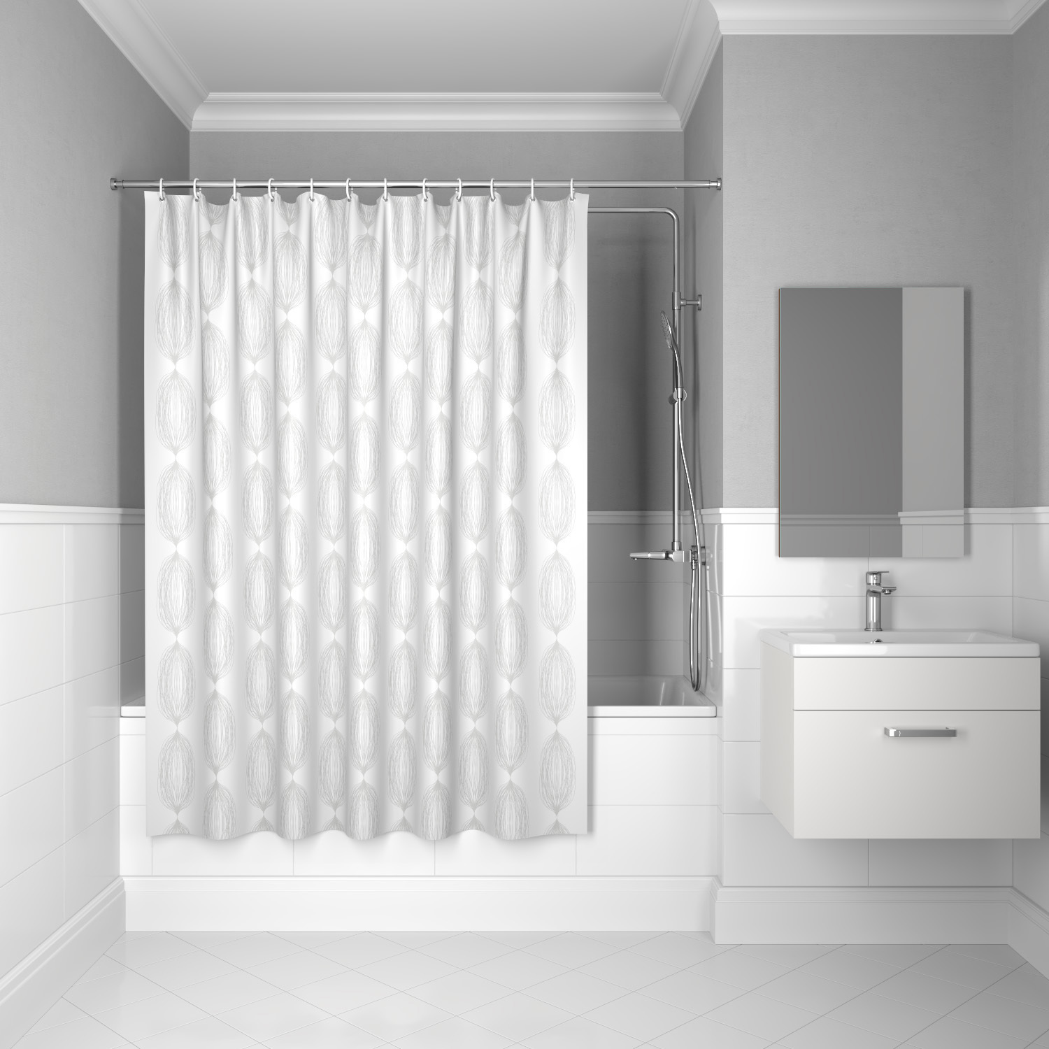 Изображение товара Шторка для ванной комнаты IDDIS BD06P18i11 200x180см цвет белый