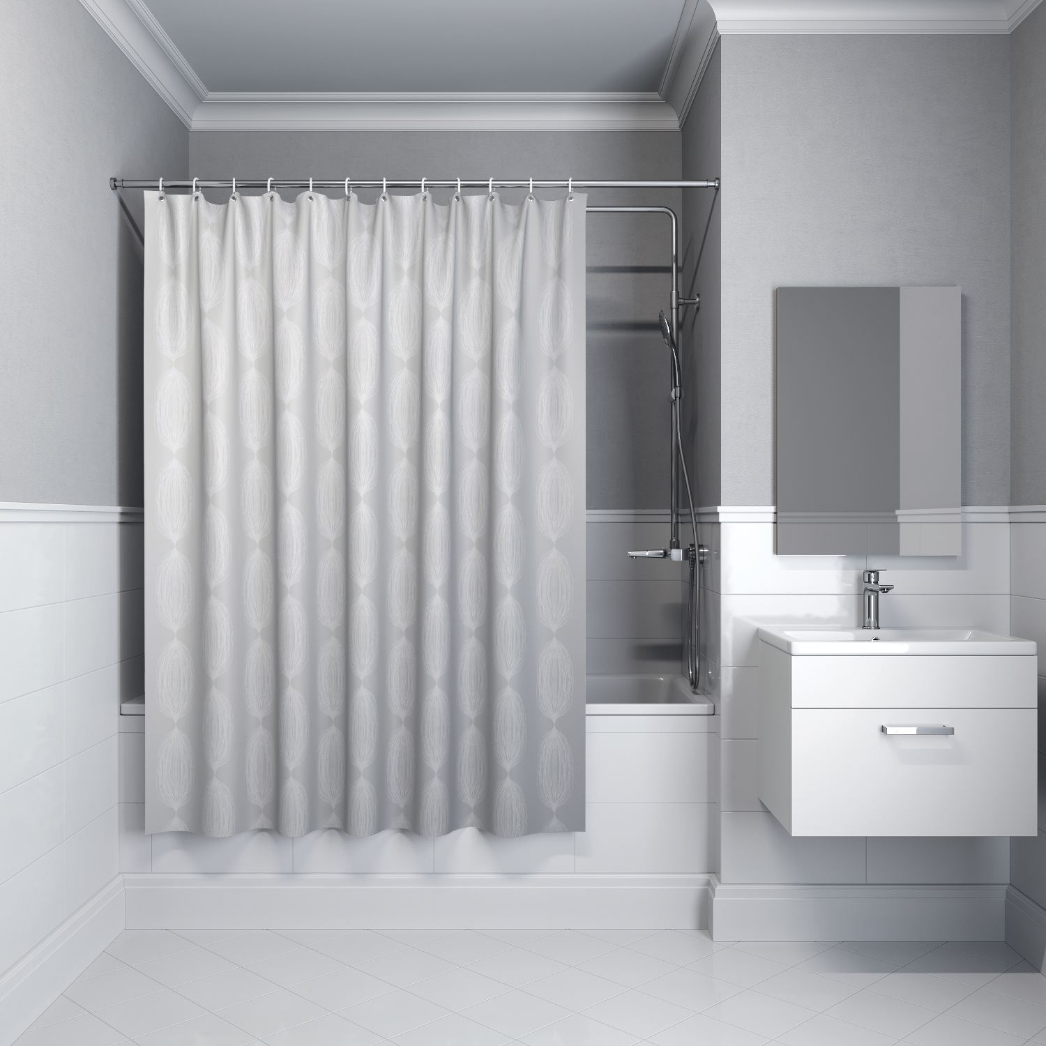 Изображение товара Шторка для ванной комнаты IDDIS BD05P18i11 200x180см цвет бежевый Изображение товара Шторка для ванной комнаты IDDIS BD05P18i11 200x180см цвет бежевый