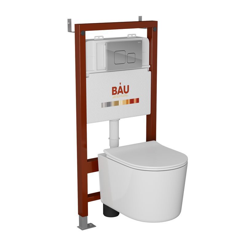 Изображение товара Комплект инсталляции BAUEDGE PRO с безободковым унитазом