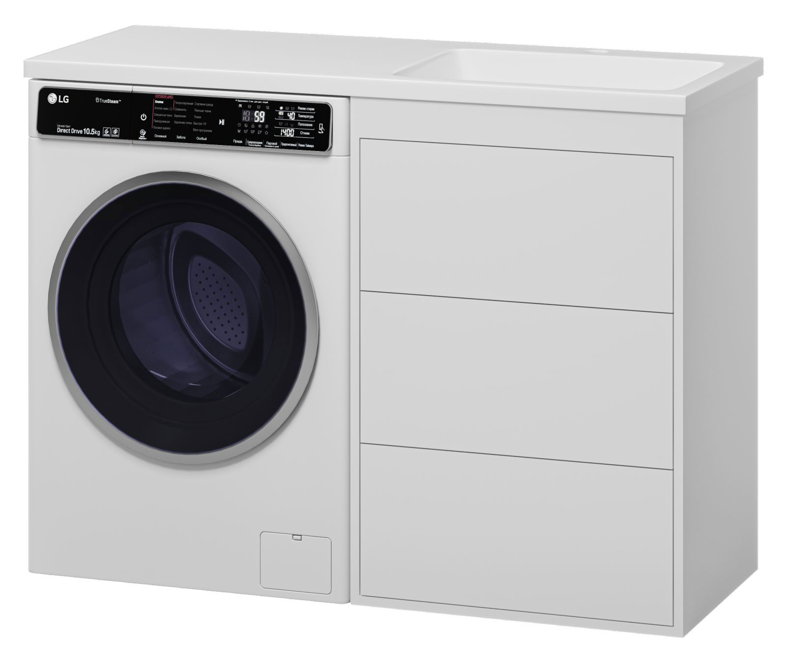 Изображение товара Тумба под раковину Brevita Grafit GRA-01060-023Я 59см цвет белый