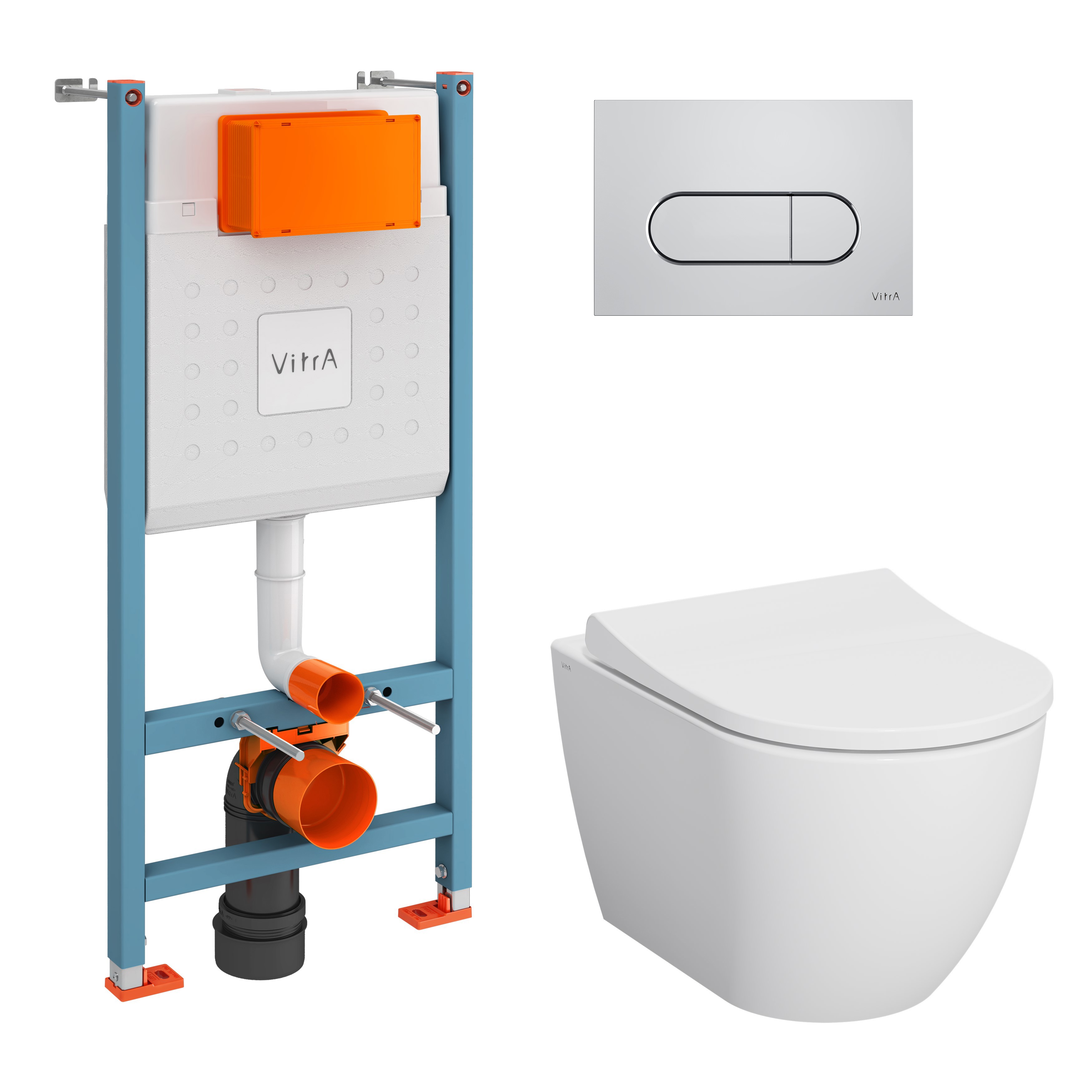 Изображение товара Комплект инсталляция с унитазом Vitra Mia round 9873B003-7201 цвет белый